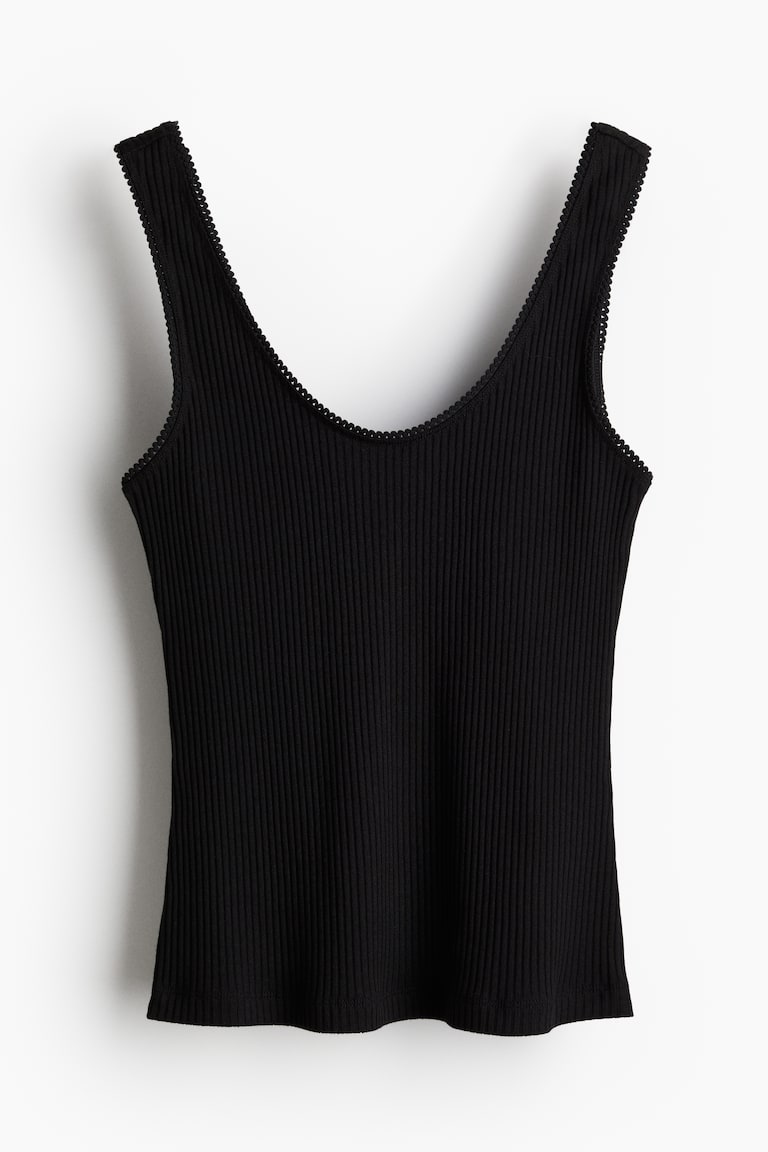 Women's Black Ribbed Tank Top | H&M US
