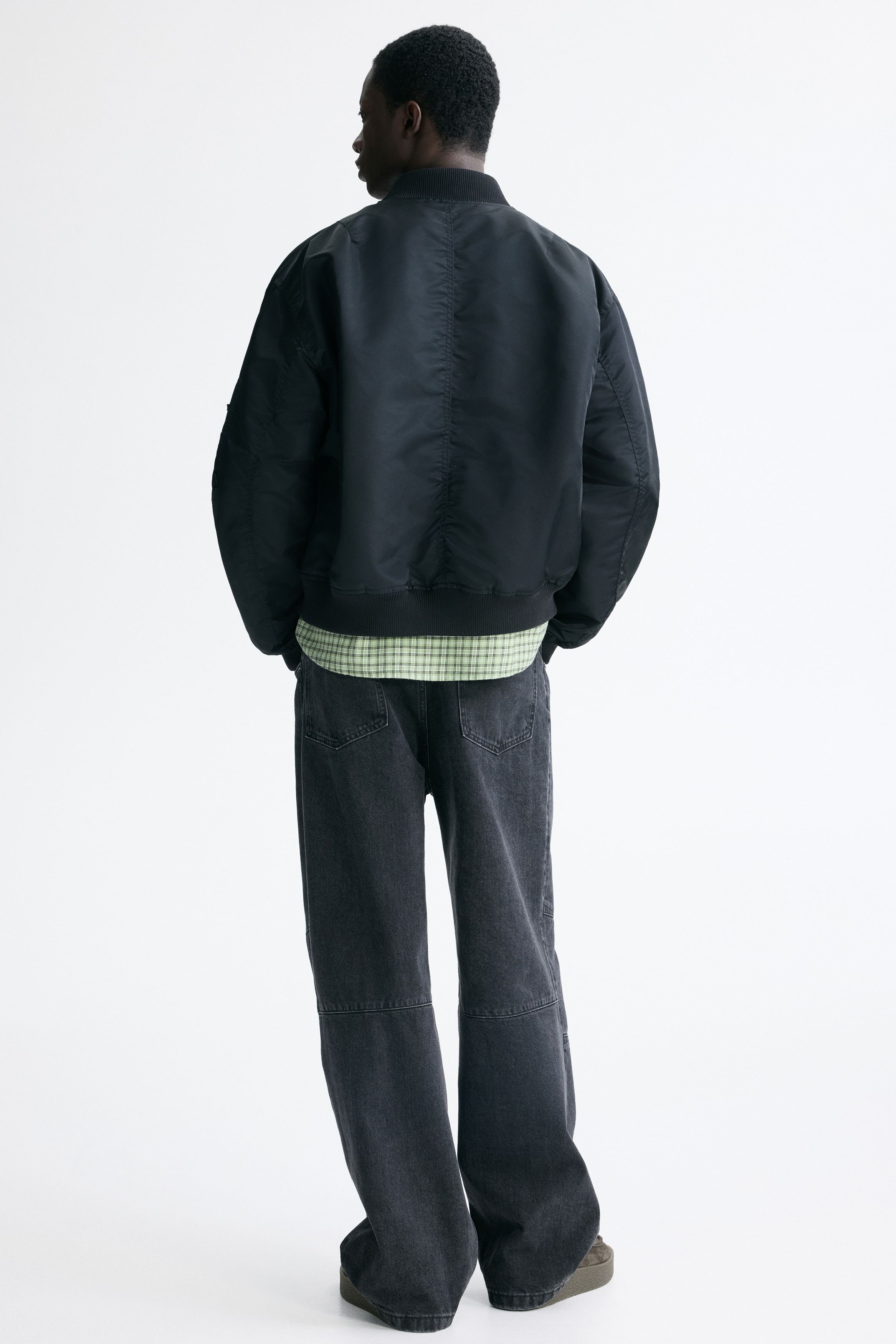 Padded nylon bomber jacket