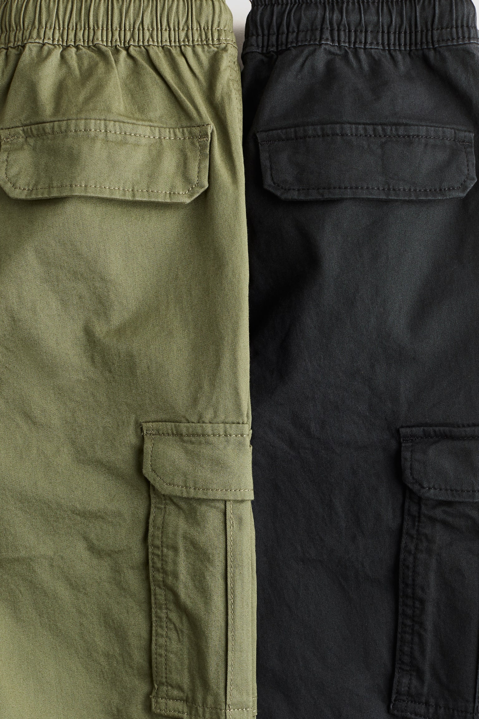 2-pack cargo joggers - Black/Khaki green - 2