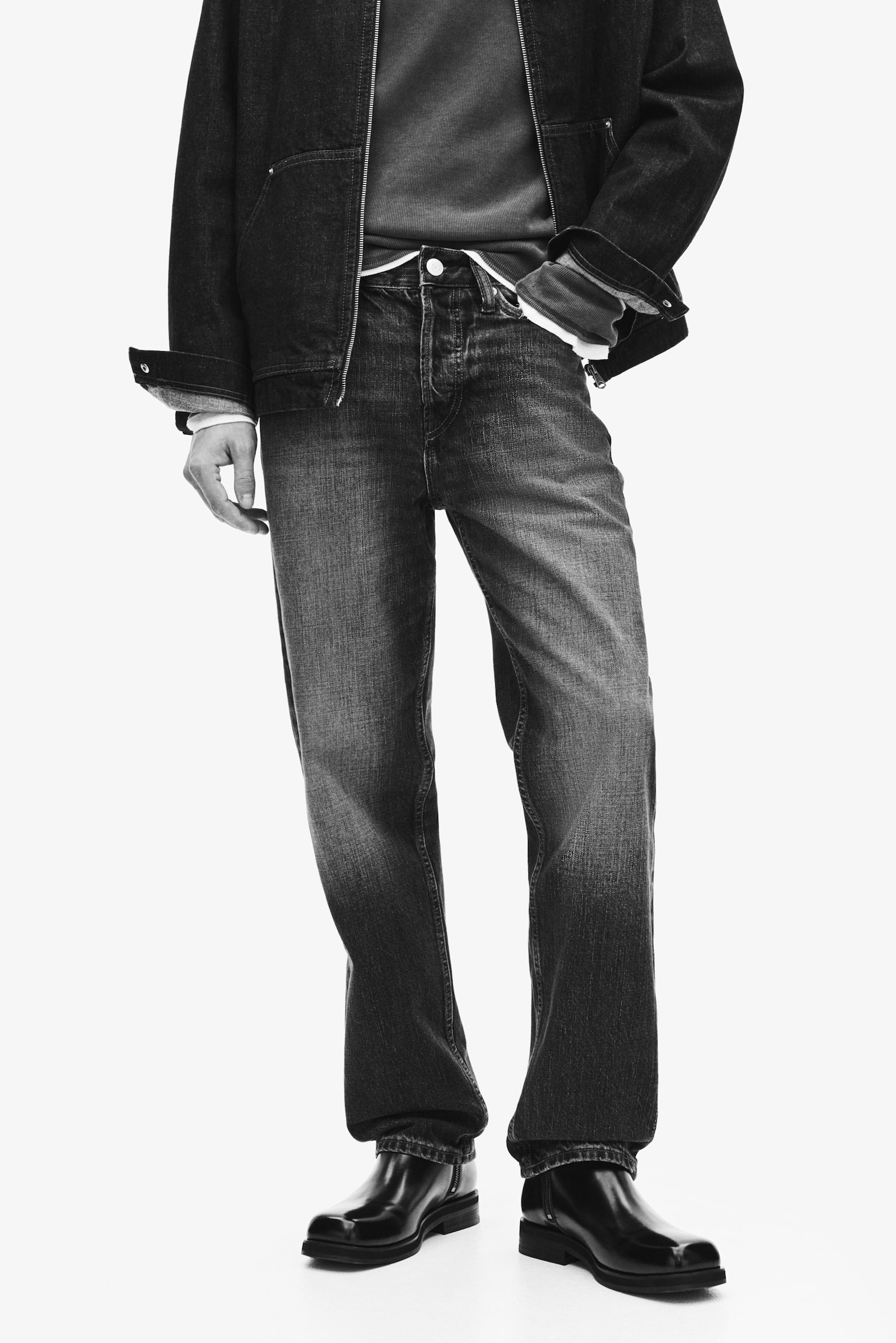 Original Straight Jeans - Washed dark denim blue/Medium blue - 3