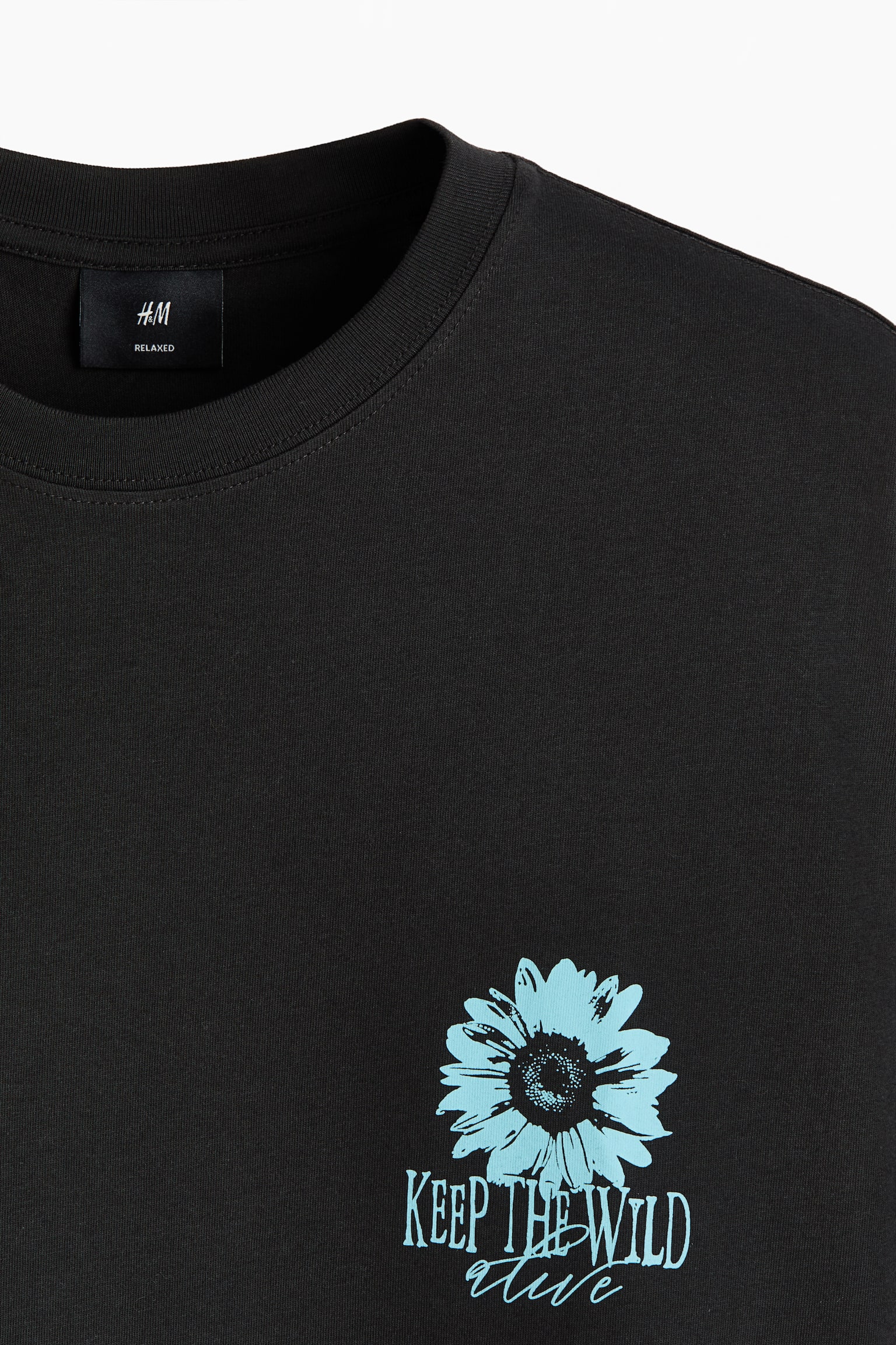 Loose Fit Printed T-shirt - Black/Keep the wild/Turquoise/Emotional currents/White/Flowever/Brown/Street hoops/Brown/Adapt/White/Next level ready/Plum/Handle With Care/Navy blue/Not All Things Lost - 2