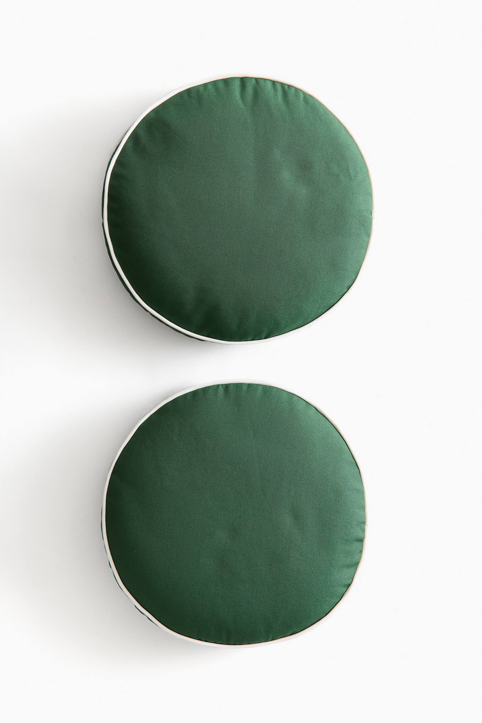 2-pack outdoor seat cushions - Dark green/Cream/Blue - 3