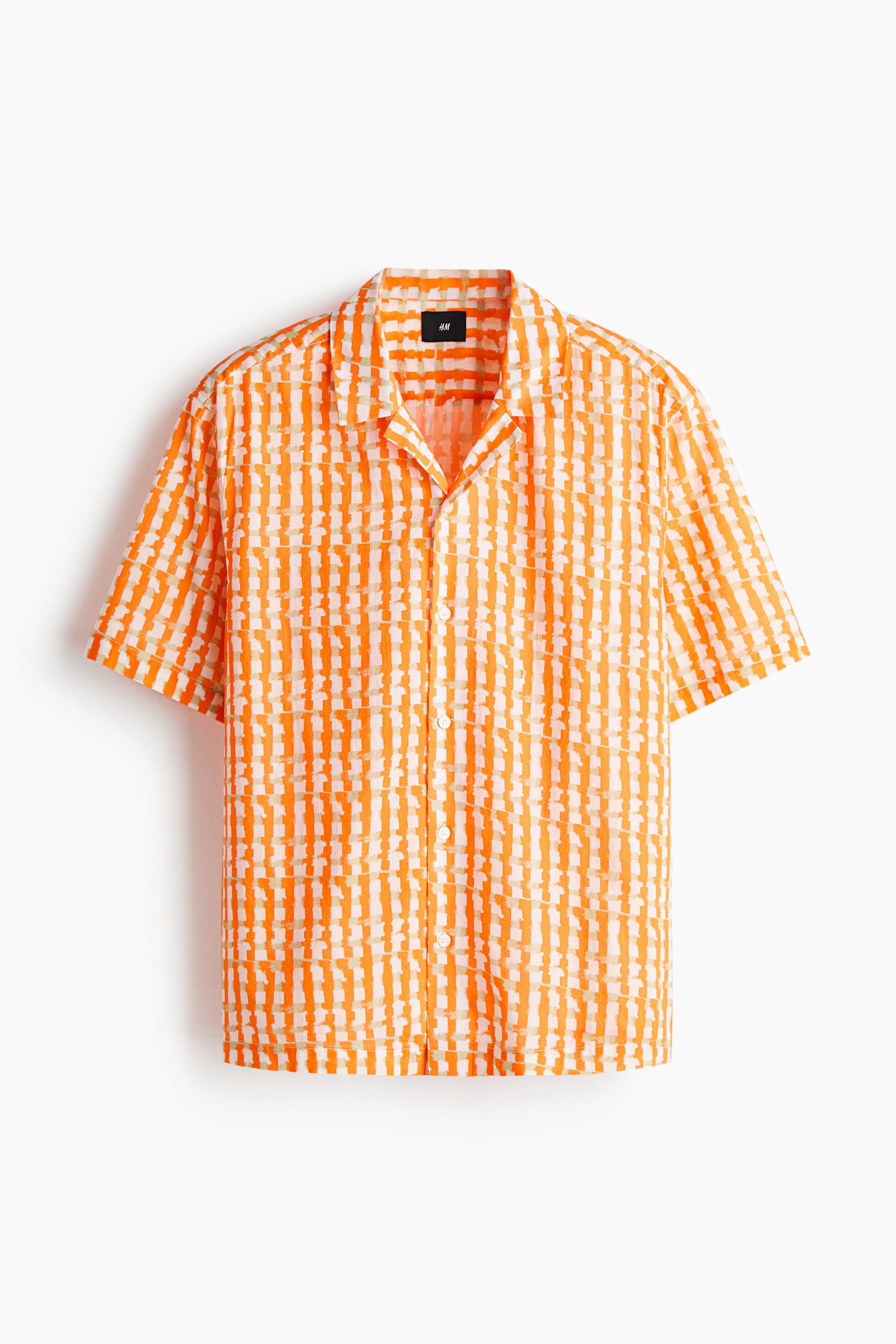 Regular Fit Cotton resort shirt - Orange/Checked/Brown/Checked/Purple/Checked