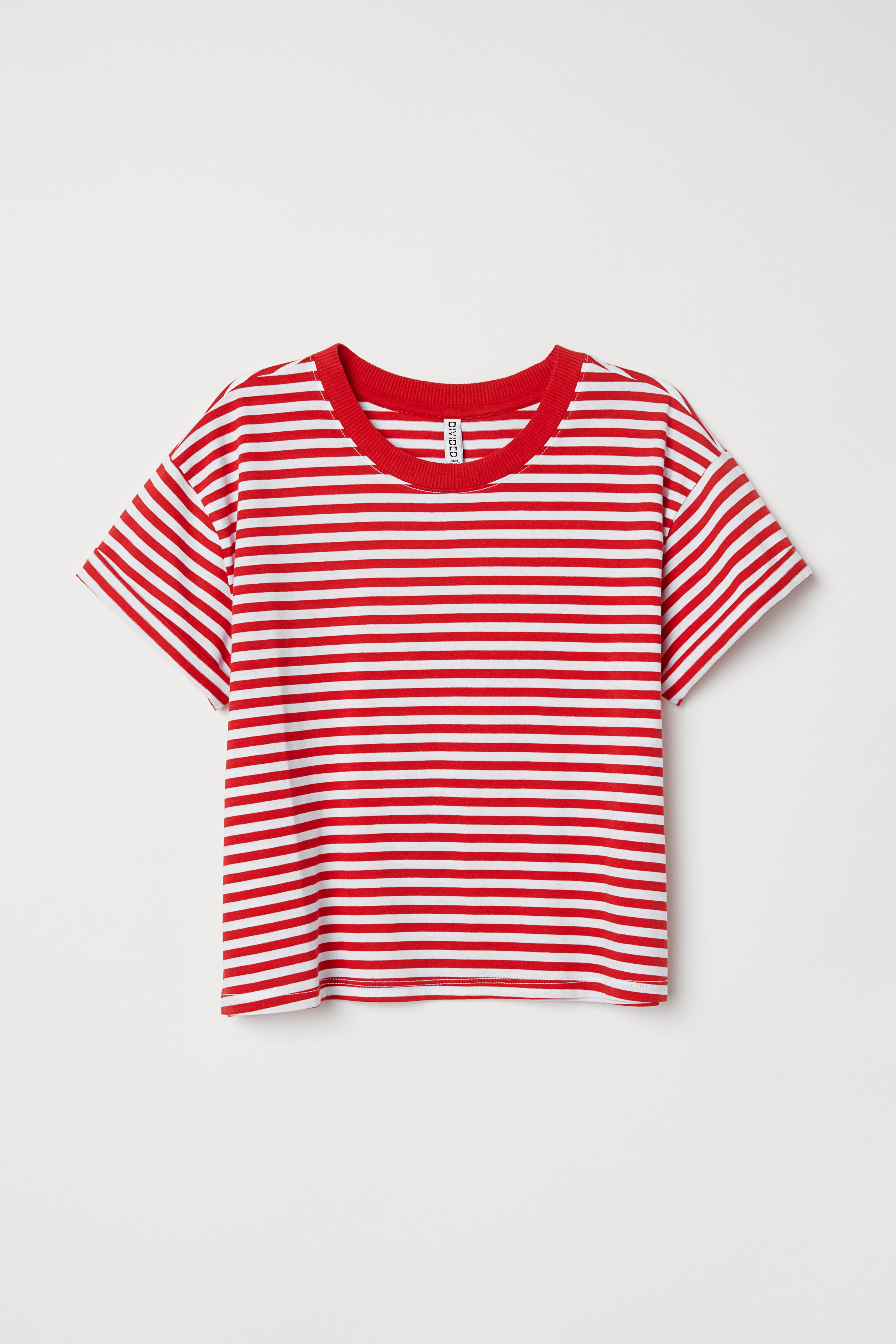 H&m red and white striped shirt hotsell