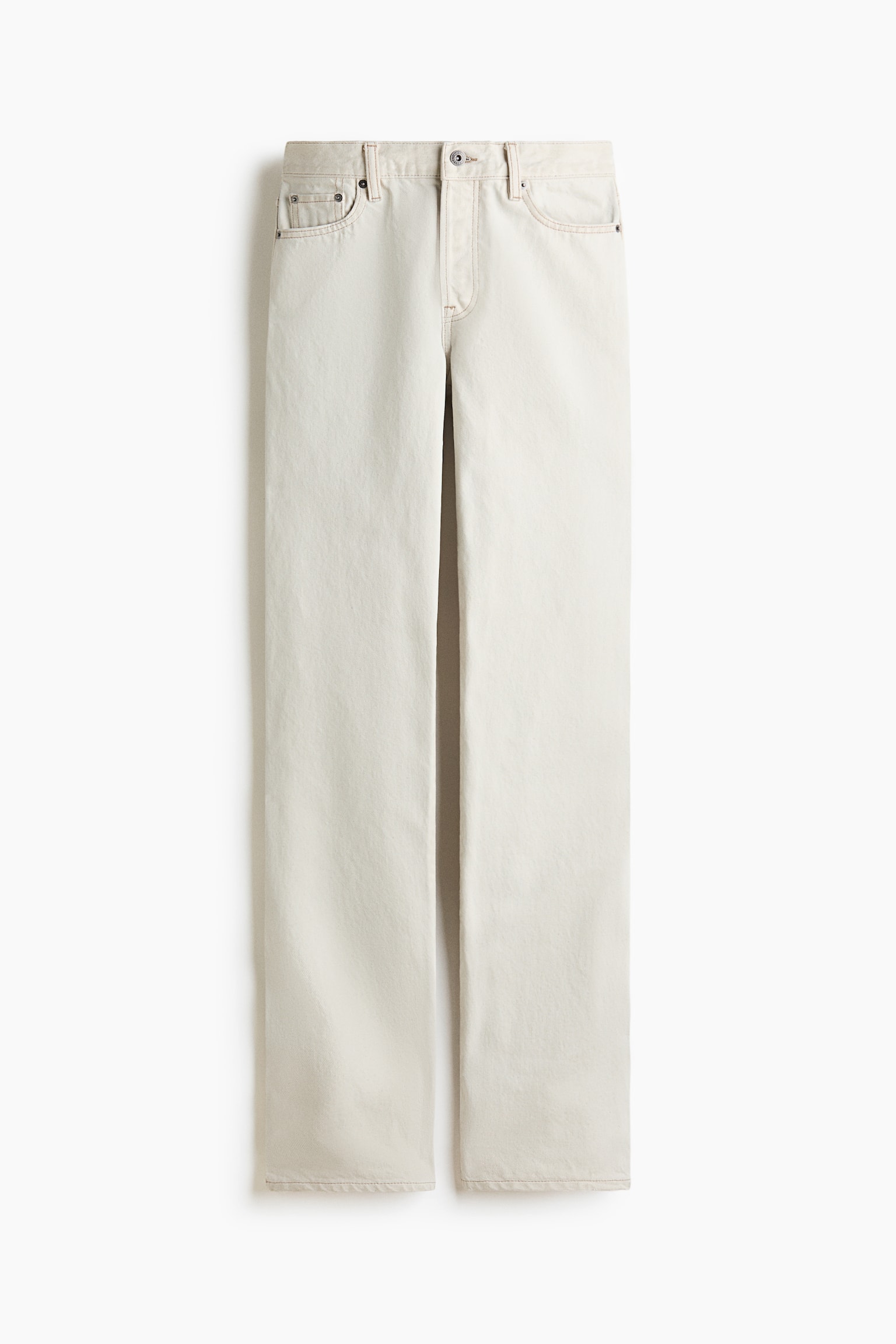 Jeans cu croială dreaptă - Bej-deschis - 1