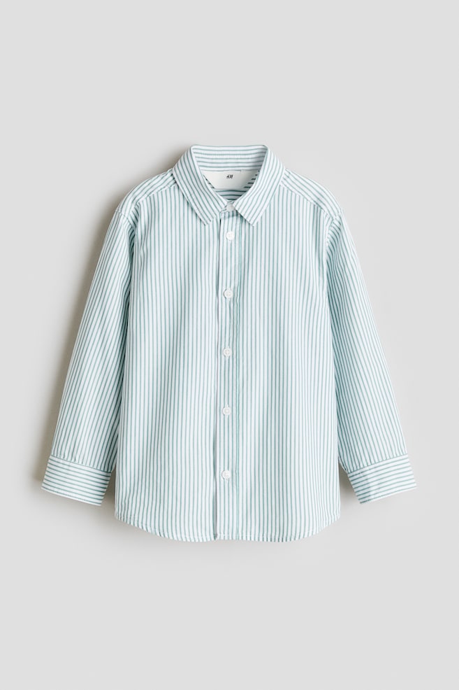 Cotton Shirt - Green/White stripe/White/Light blue/Blue/White stripe/White/Beige stripe/Turquoise/Stripe/Blue/White stripe/Light turquoise - 1