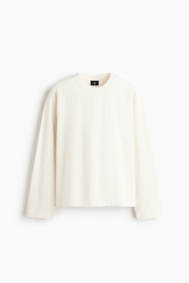 Loose-Fit Long-Sleeved T-Shirt - White - 1