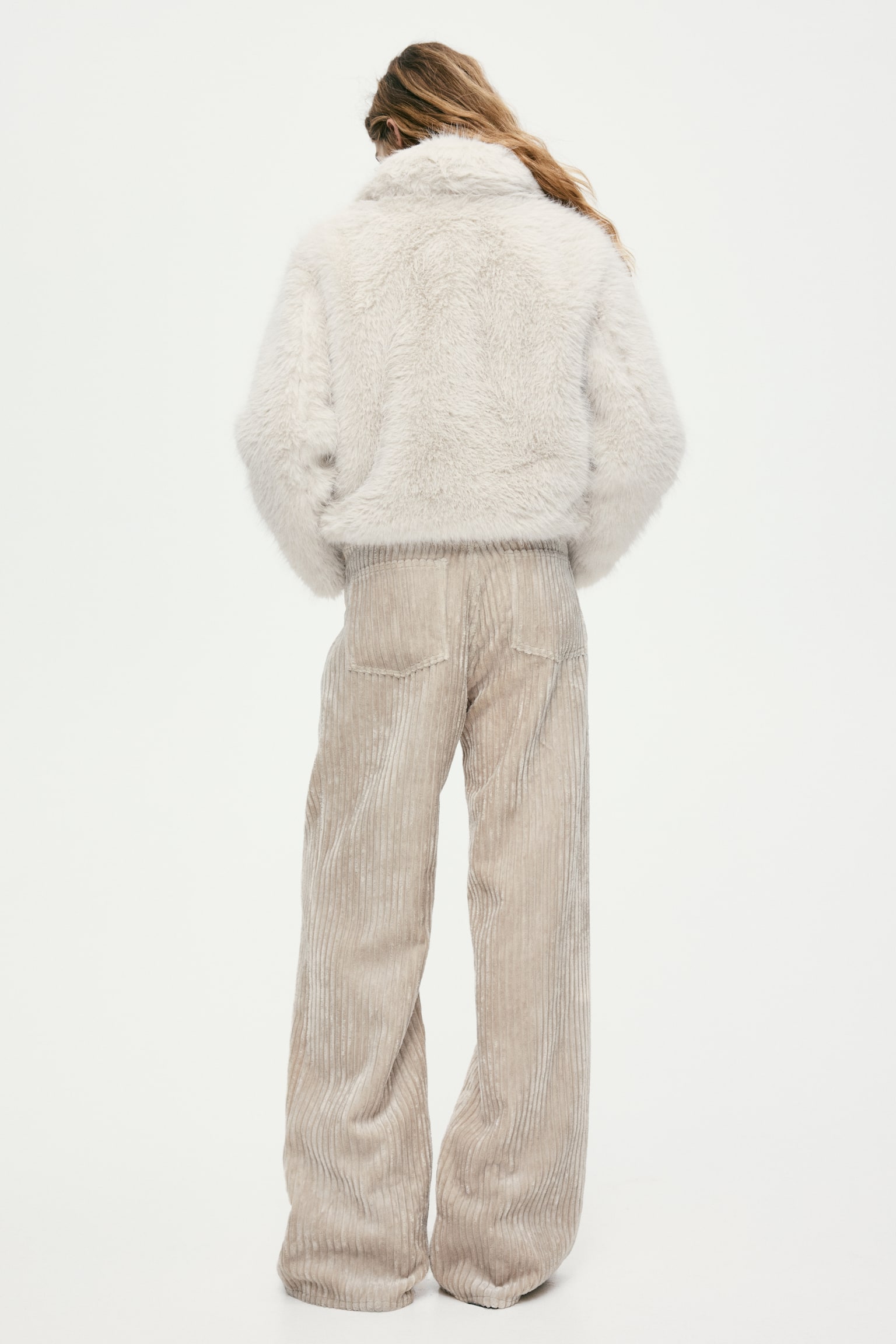 Pantalón bootcut de pana - Beige - 7