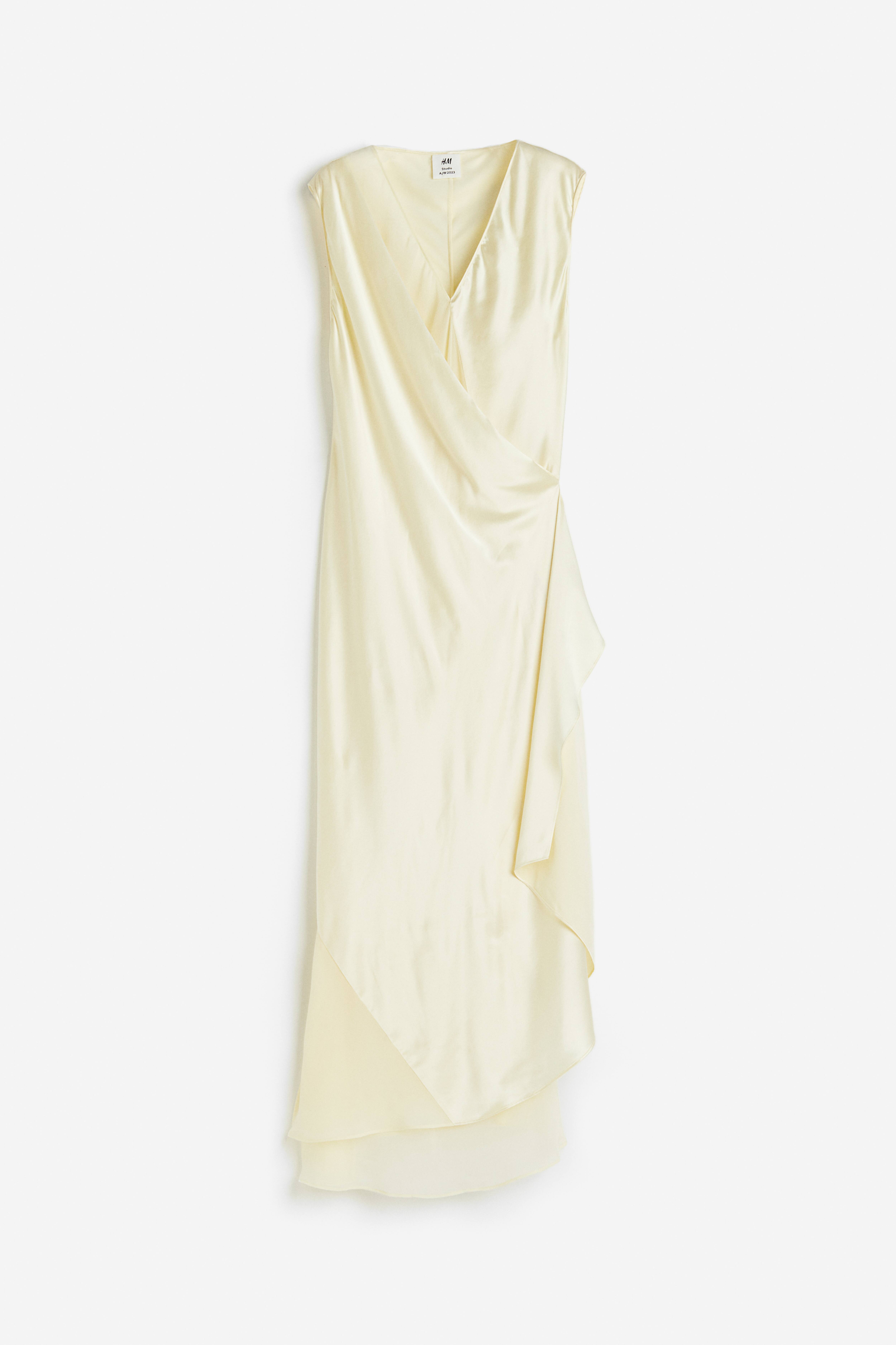 Silk Wrap Dress Cream Ladies H M CA