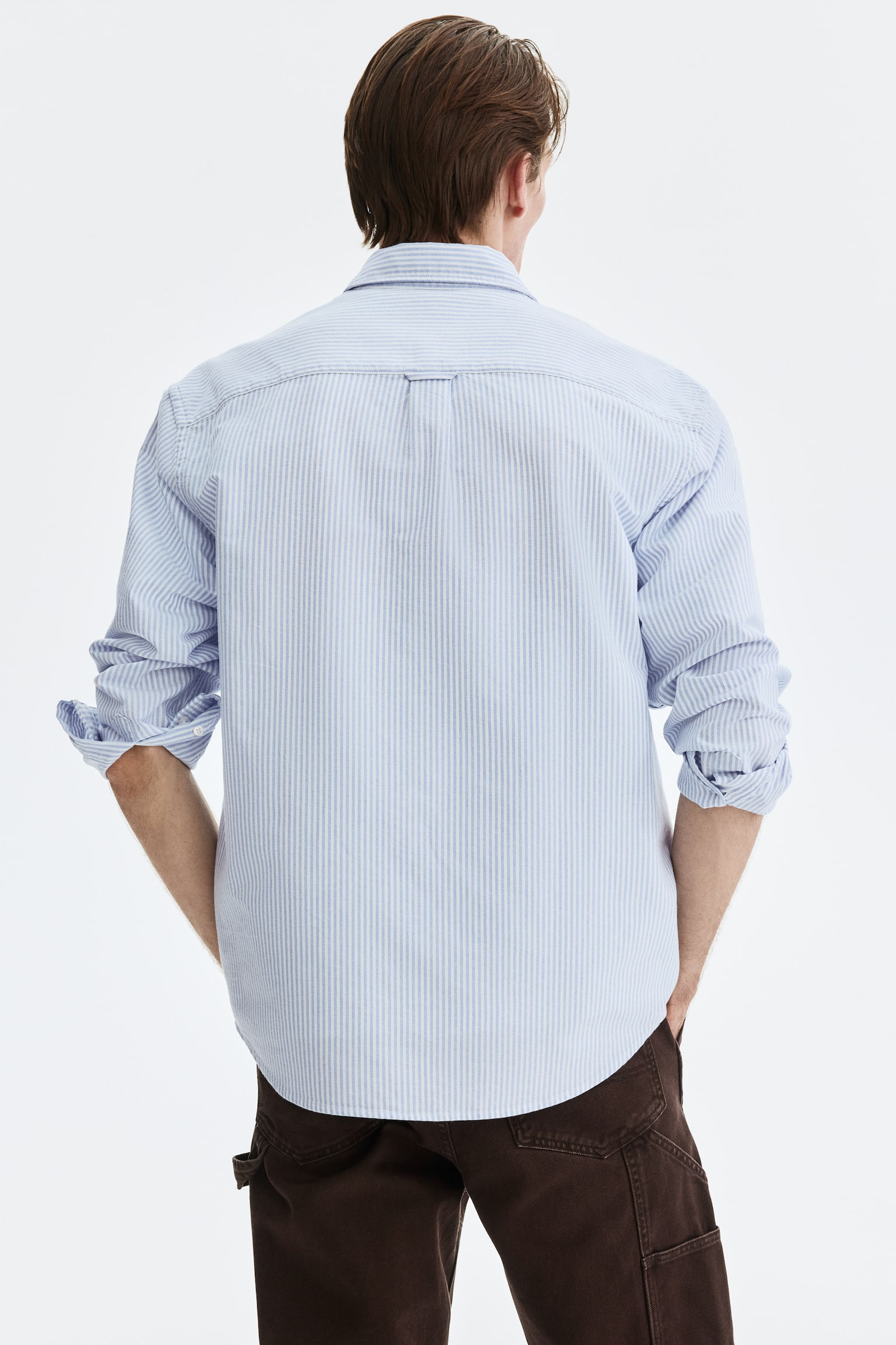 חולצת אוקספורד Regular Fit - תכלת/פסים/ירוק כהה/תכלת/ירוק חאקי כהה/צהוב בהיר - 6