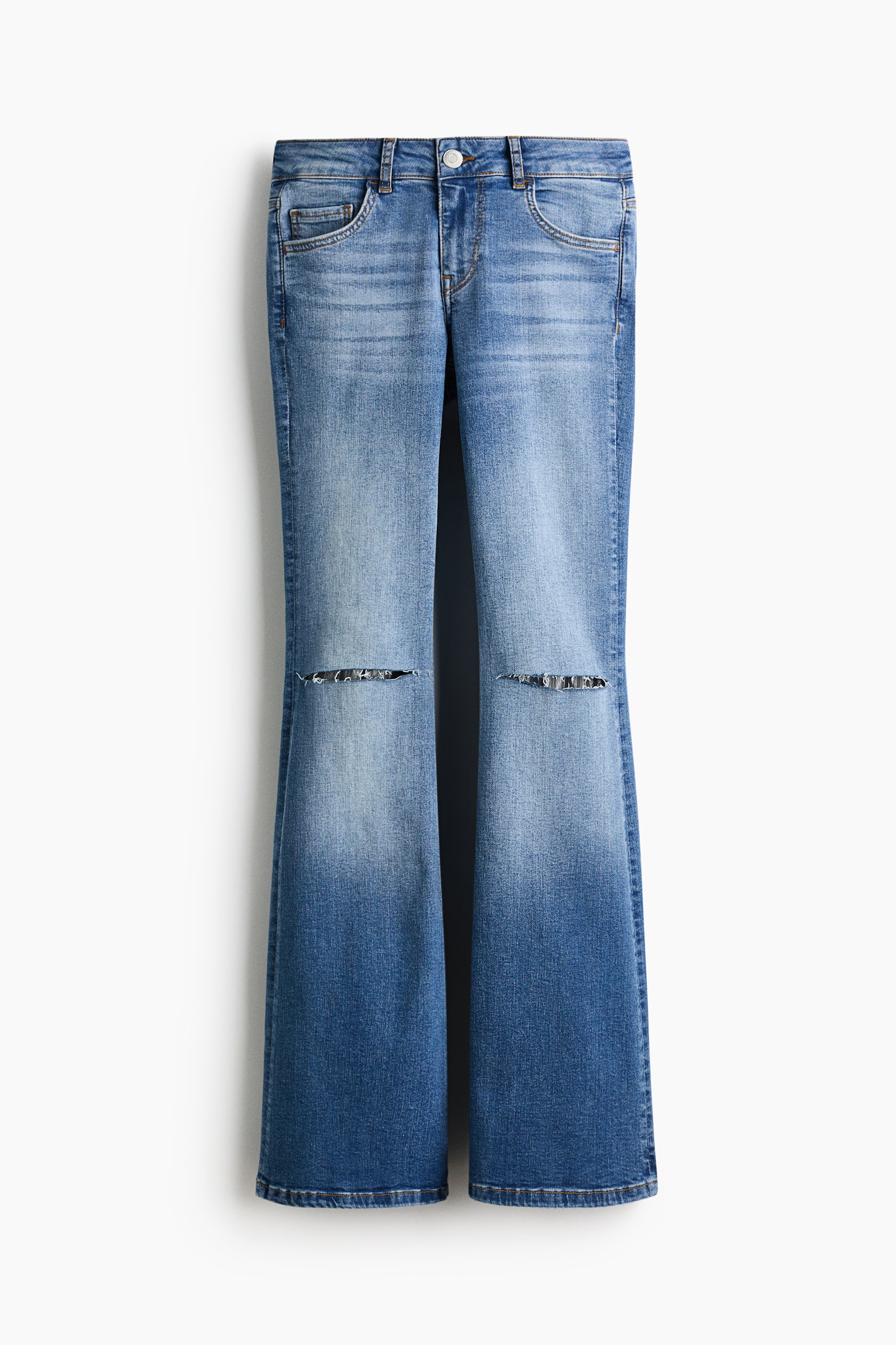 Flared Low Jeans - Azul denim/Preto/Blocos de cor/Azul denim pálido/Cinzento/Azul denim claro/Blocos de cor/Azul denim/Azul denim escuro/Cinzento escuro