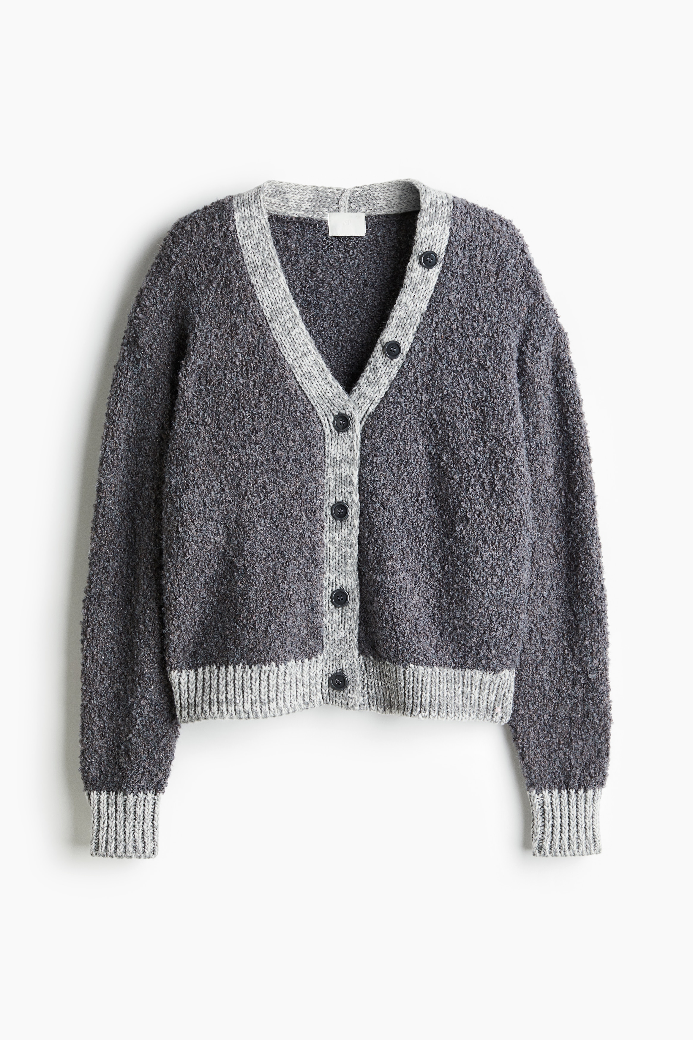 H & M - ブークレニットカーディガン - グレー H & M - ブークレニットカーディガン - グレー