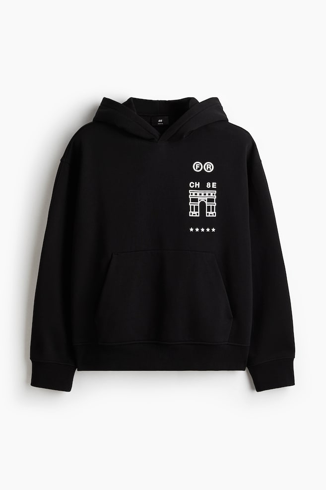 Loose Fit Hoodie - Black/Paris/White/P - 1