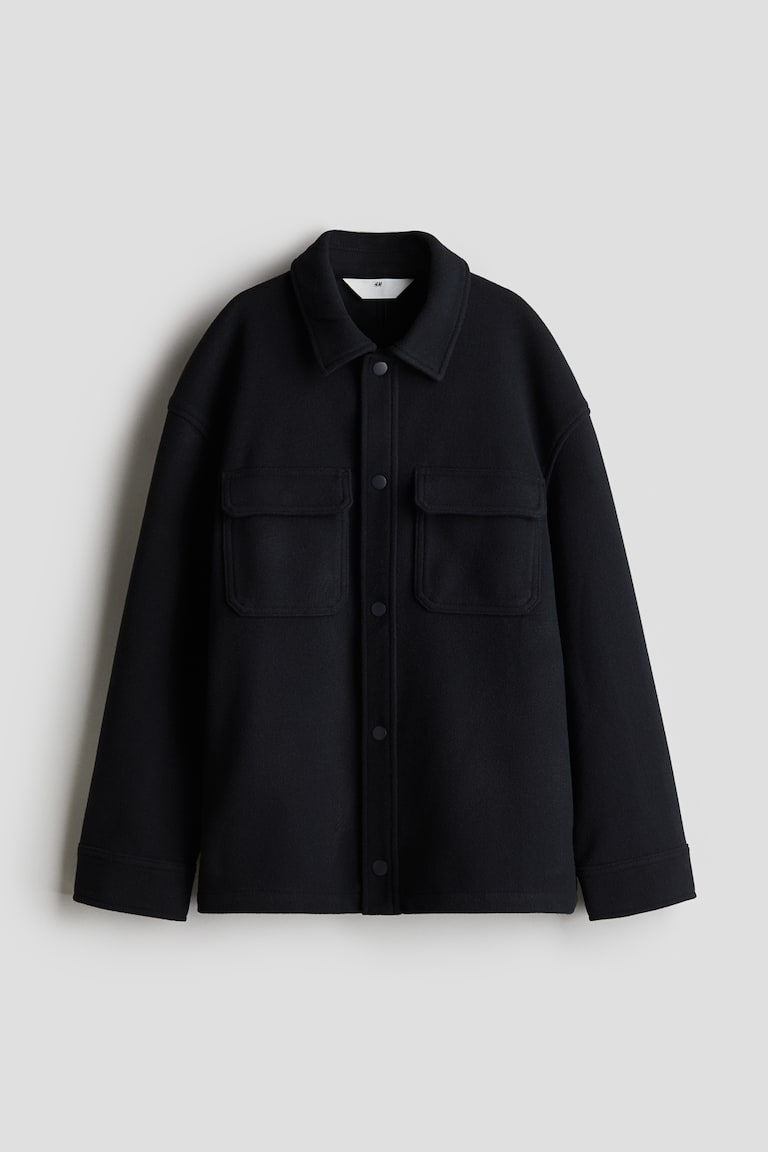 Felted Shacket - Navy blue - Kids | H&M US