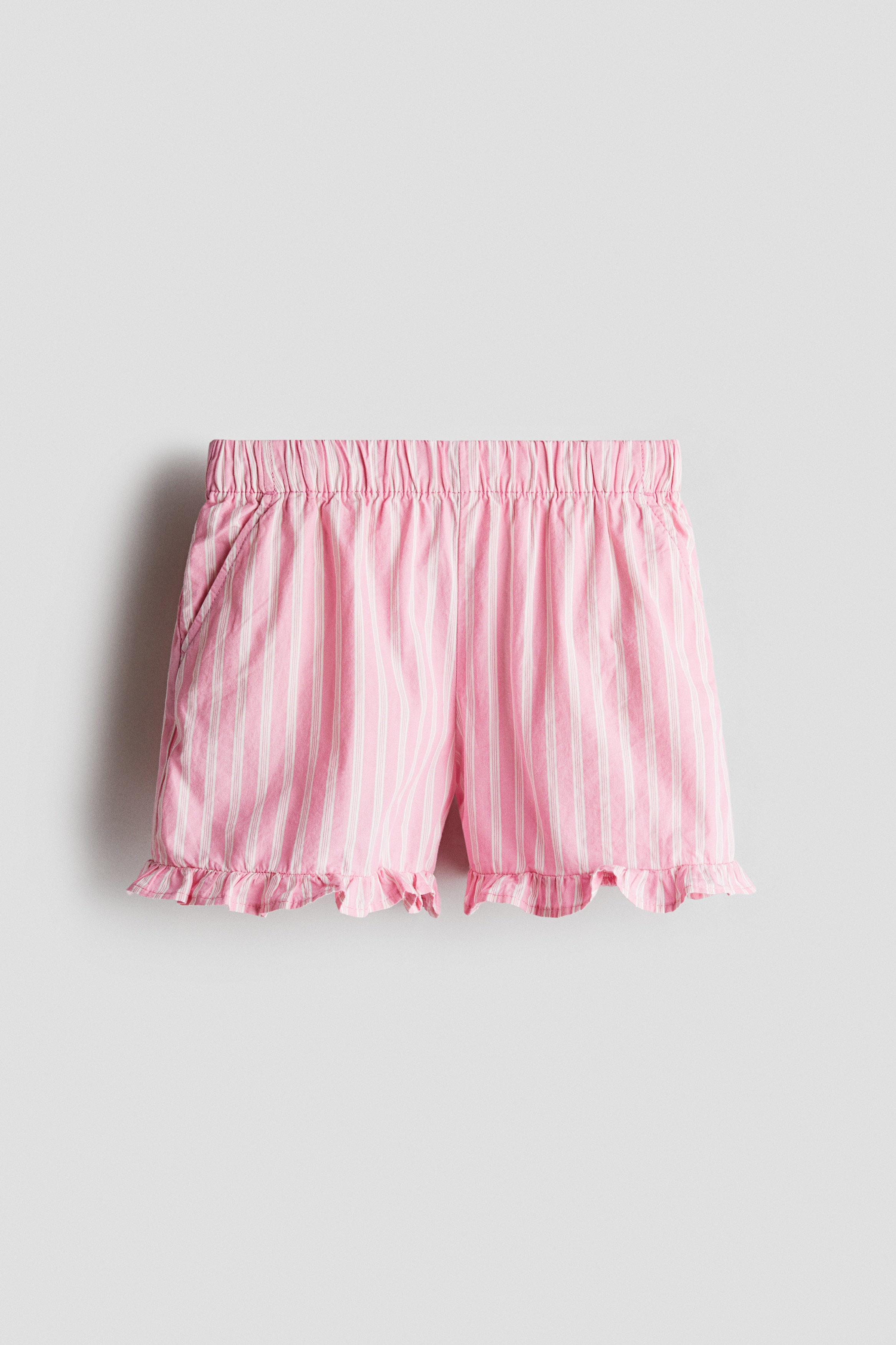 Short volanté en coton - Rose/rayé/Bleu clair/rayé/Vert clair/rayé