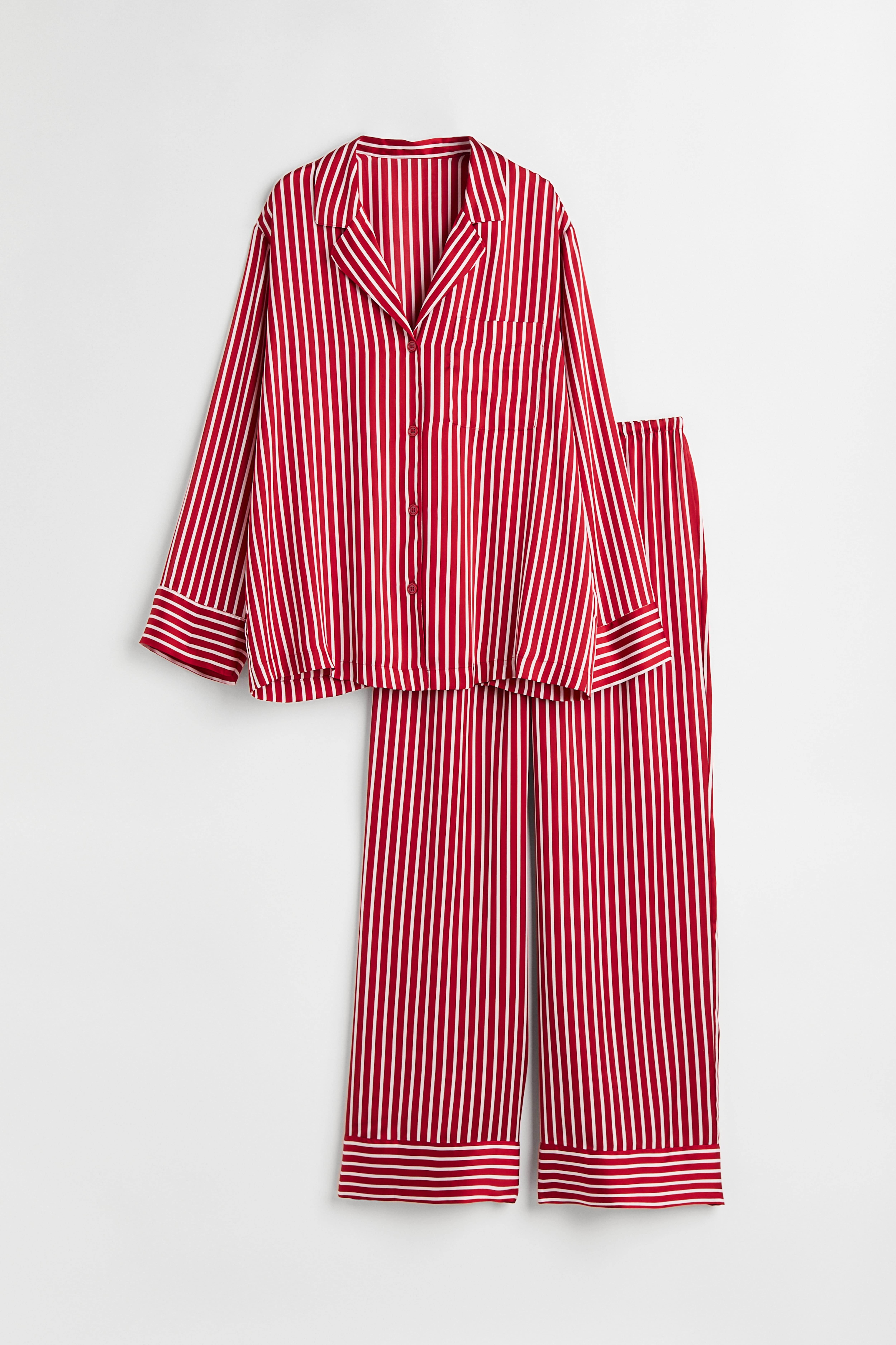 Pajama Shirt and Pants Red striped Ladies H M CA