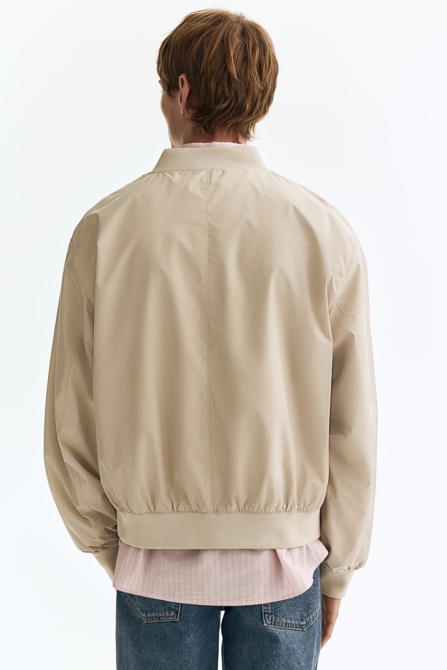 Lightweight bomber jacket - Light beige/Black/Dark blue/Dark beige - 3