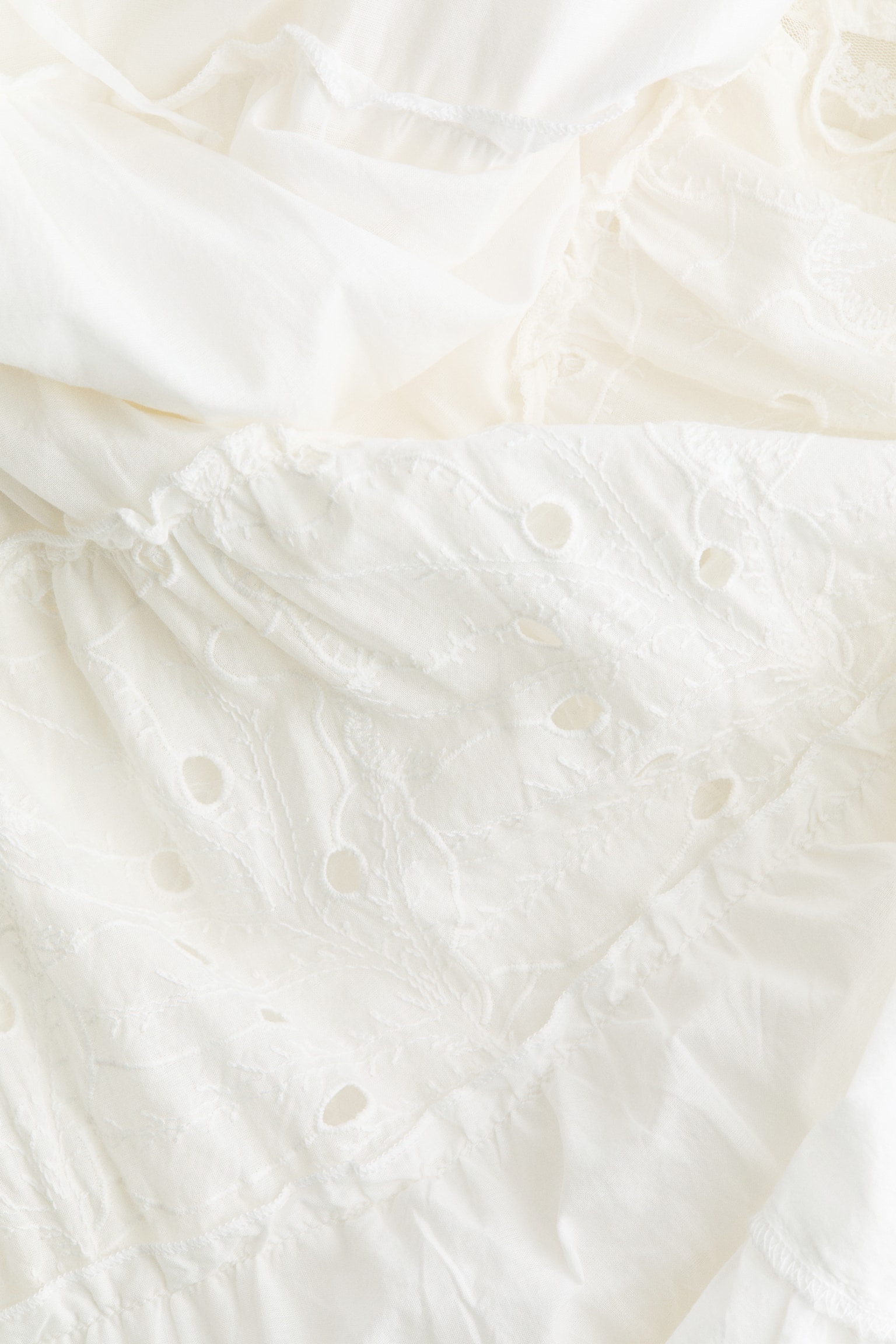 Broderie anglaise maxi skirt - Cream - 4