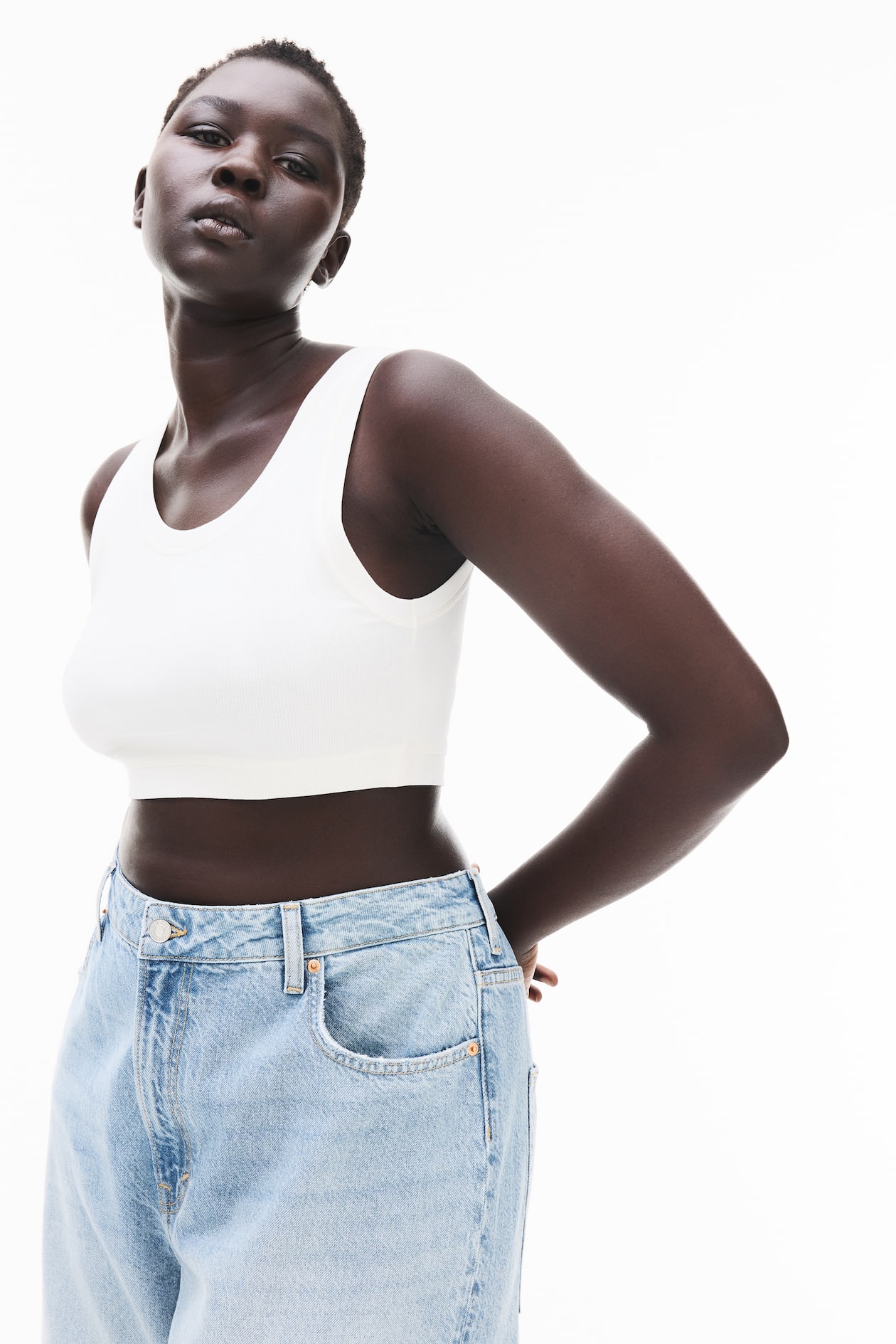 Cropped Ribbed Tank Top