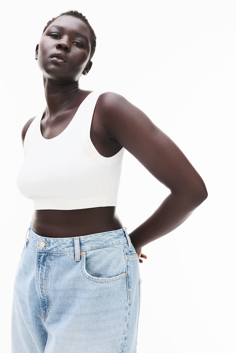 Débardeur court et côtelé