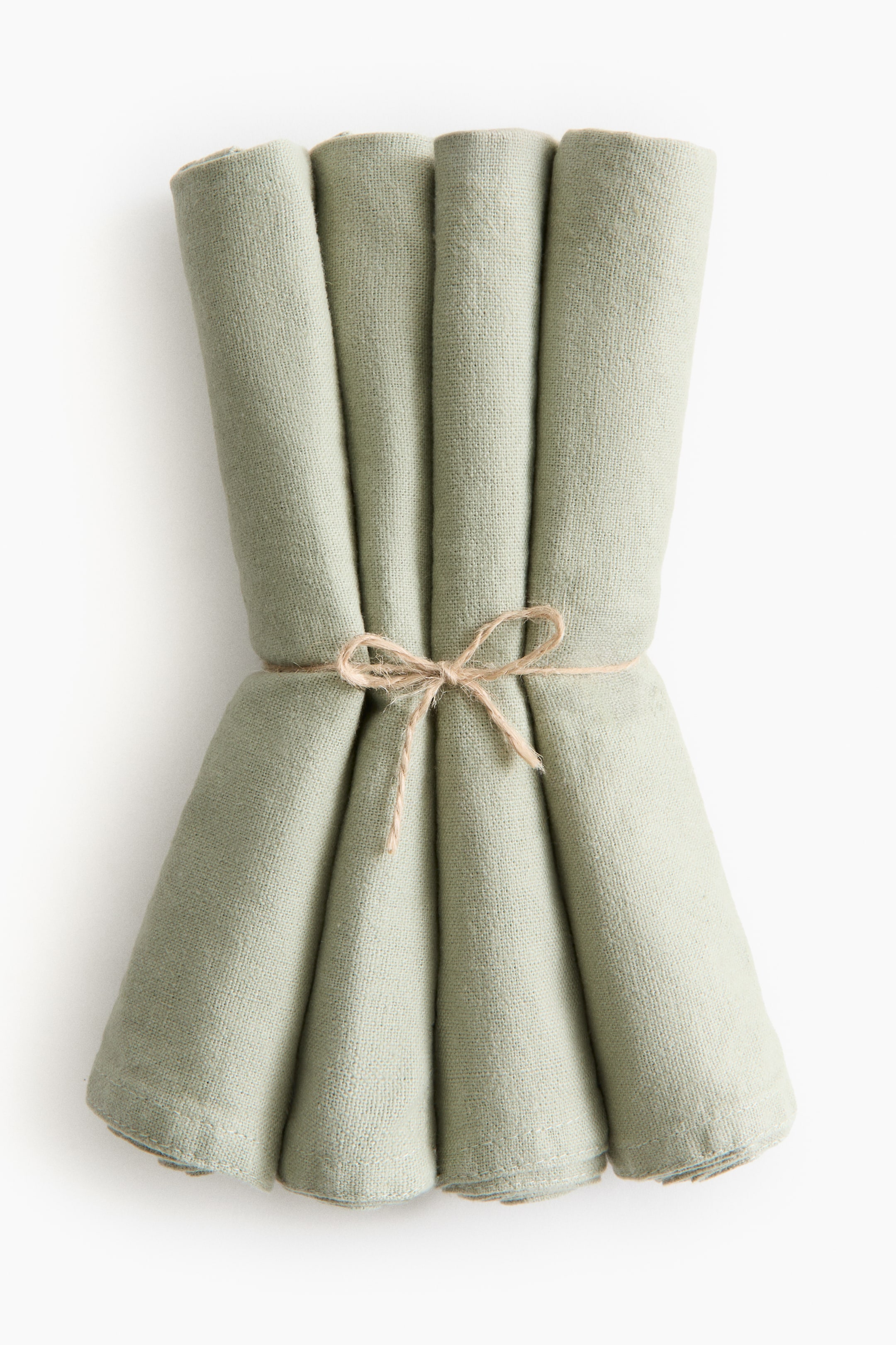 拡大画像を表示: リネンブレンドナプキン 4枚セット - ライトグリーン - Home All | H&M JP 1