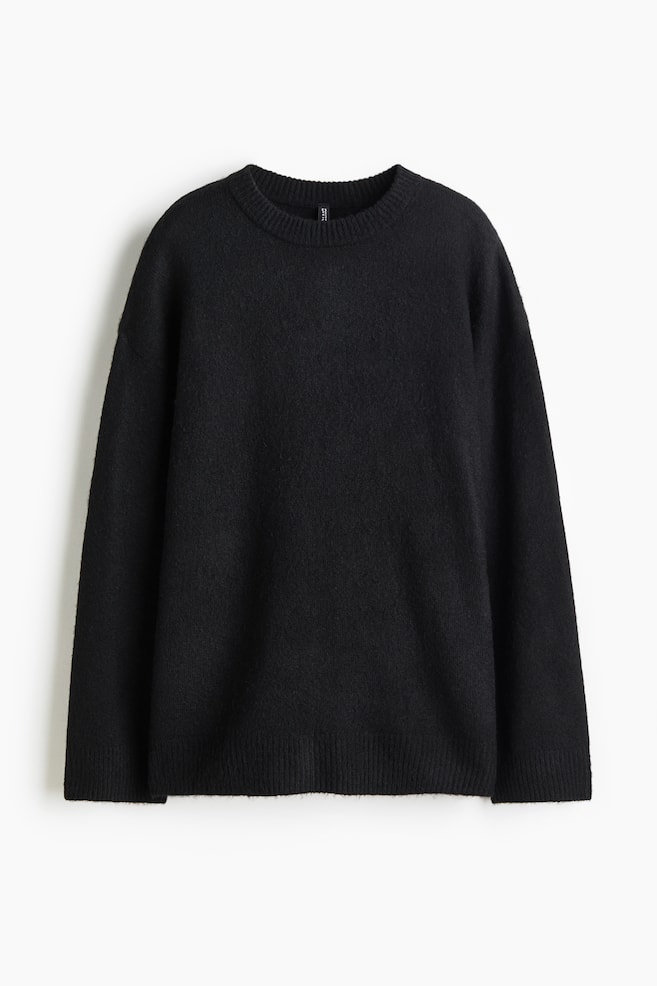 Pull loose - Noir/Bordeaux/rayures rouges - 1
