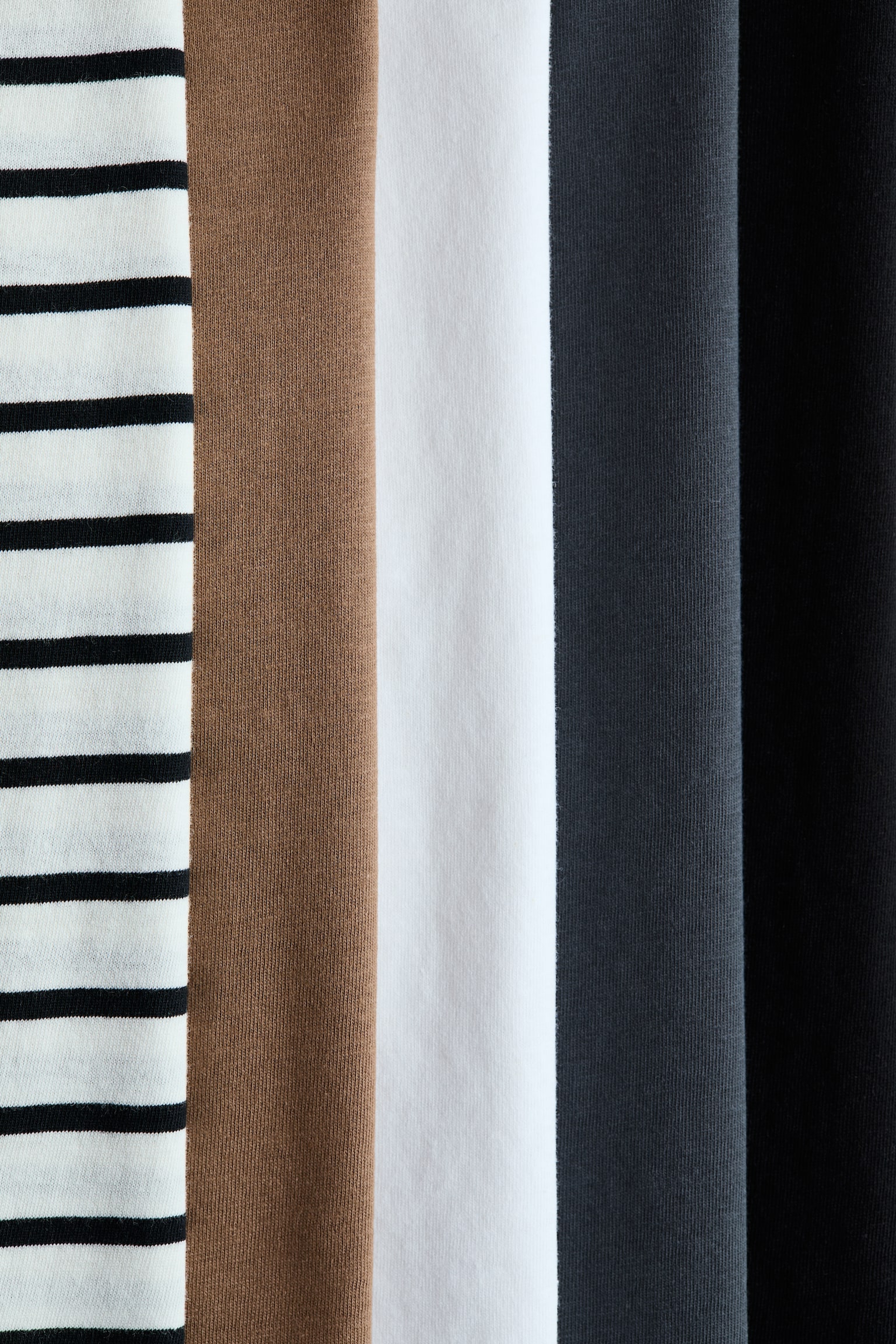 Набір із 5 бавовняних футболок - Коричневий/чорний/темно-сірий/Блакитний/білий/жовтий/Блакитний/світло-сірий меланж/Сірий меланж - 2