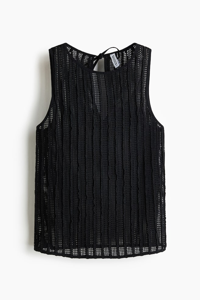 Textured Mesh Top - Black/Bright blue - 1