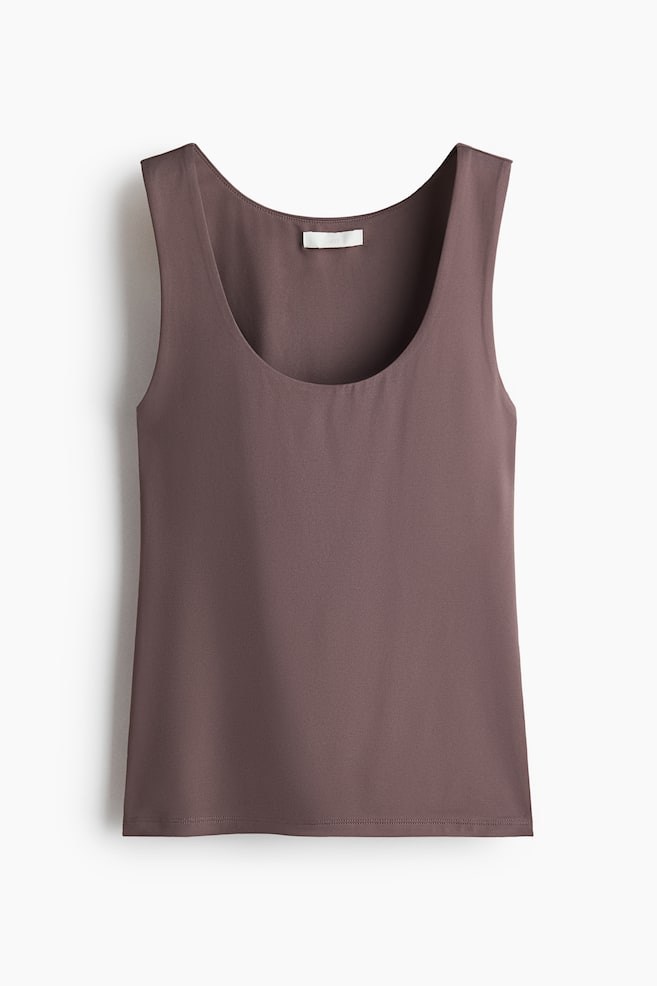 Microfiber Tank Top - Dark taupe/Black/Dark orange/White - 1