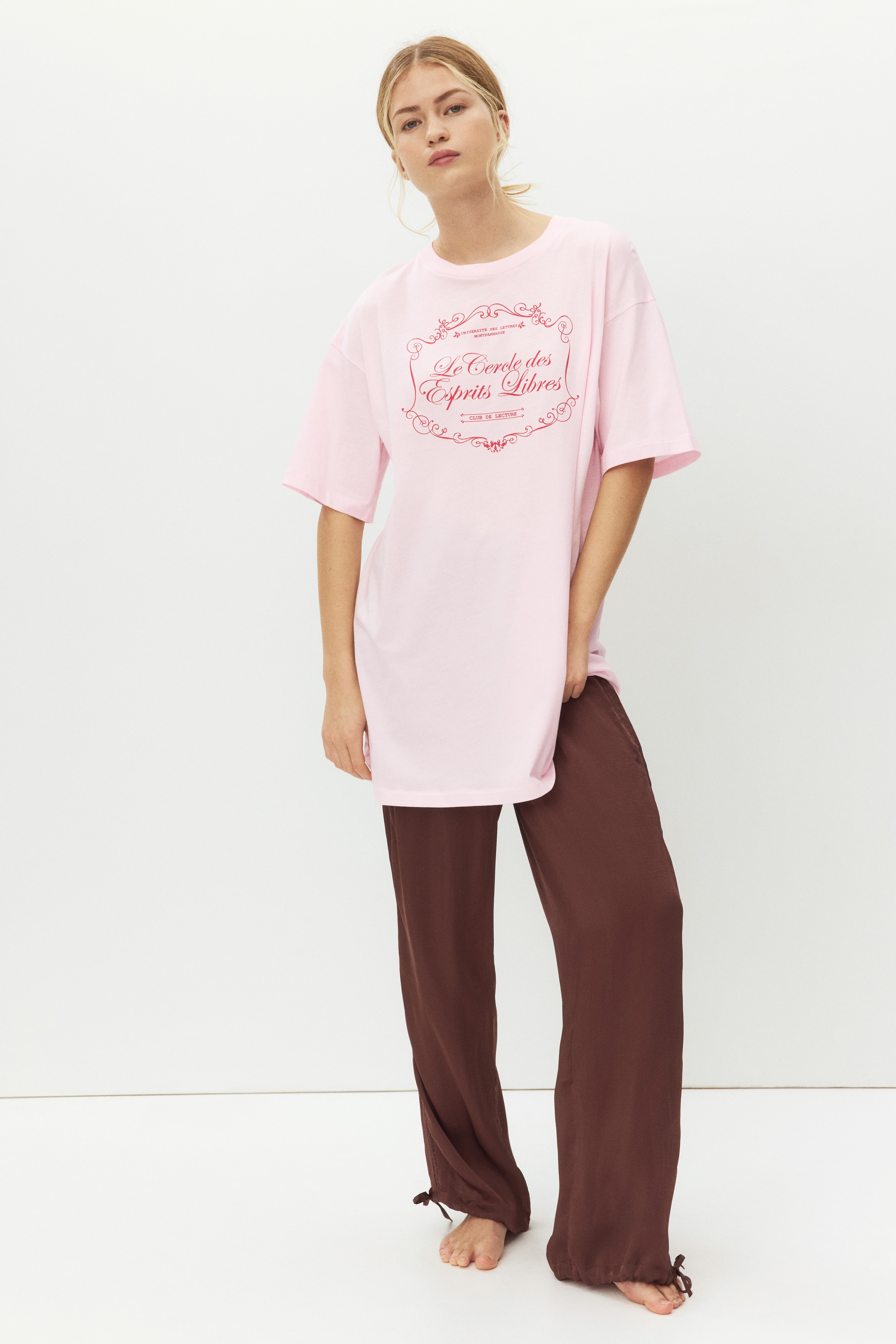 Printed Nightgown - Light pink/Le Cercle