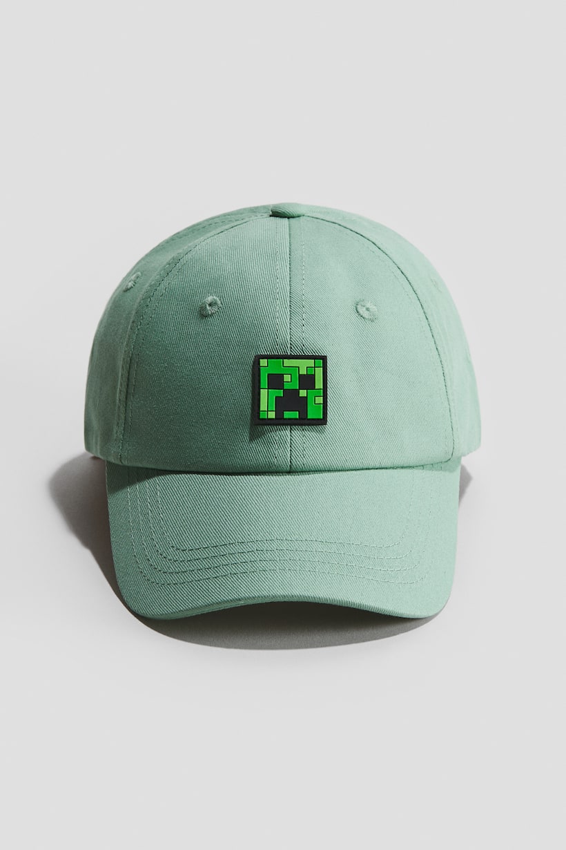 Dusty green/Minecraft Printed Twill Cap for kids | H&M US