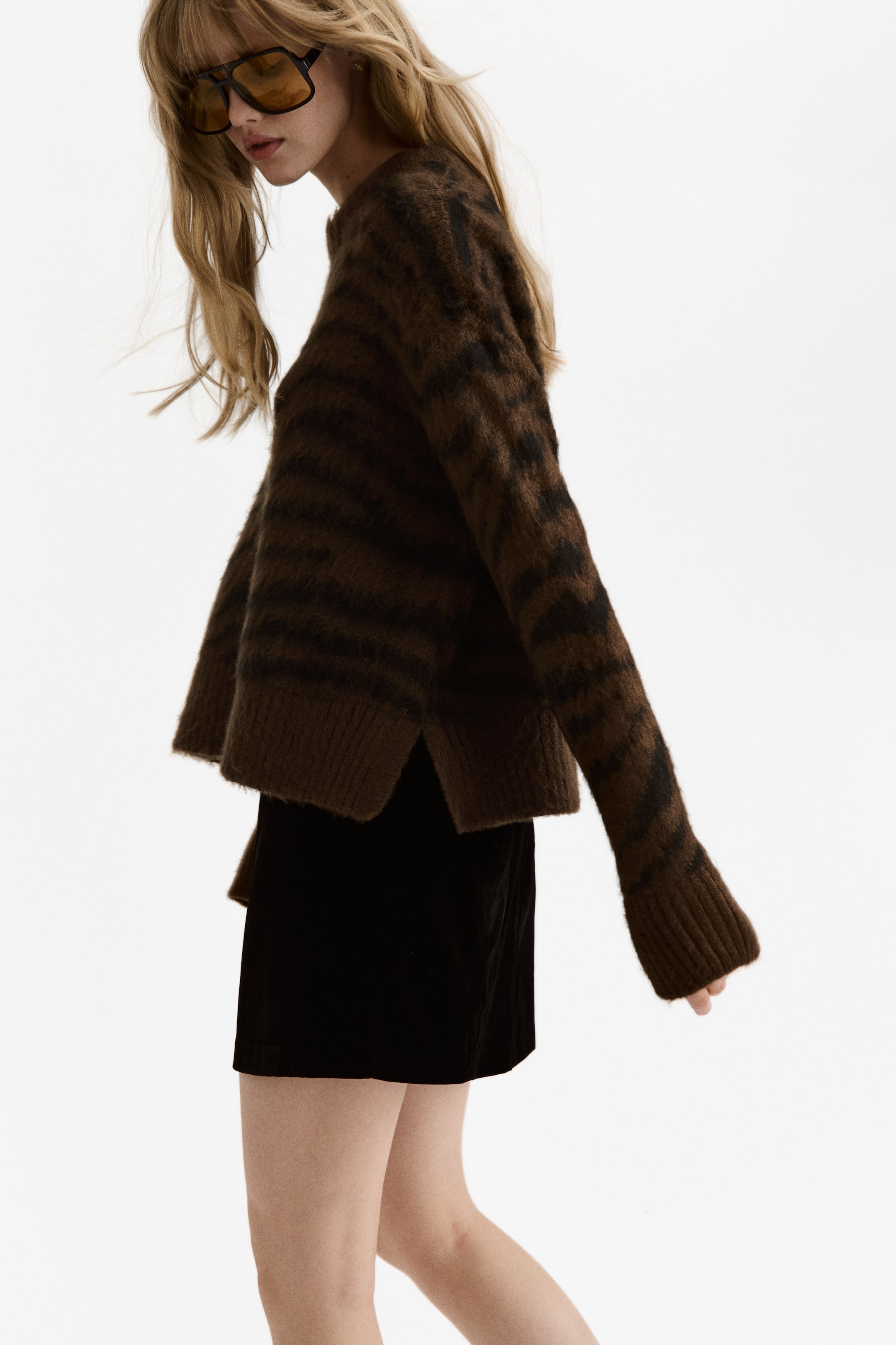 View larger image: Soft-knit jumper - Brown/Zebra print - Ladies | H&M 4