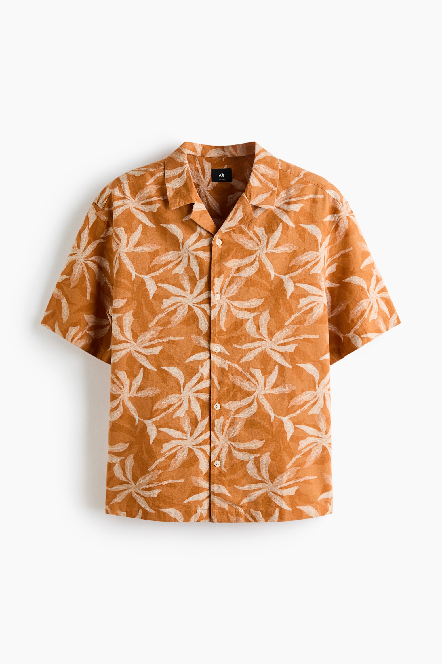 Relaxed Fit Cotton resort shirt - Orange/Patterned/Rust red/Patterned/Dark green/Patterned