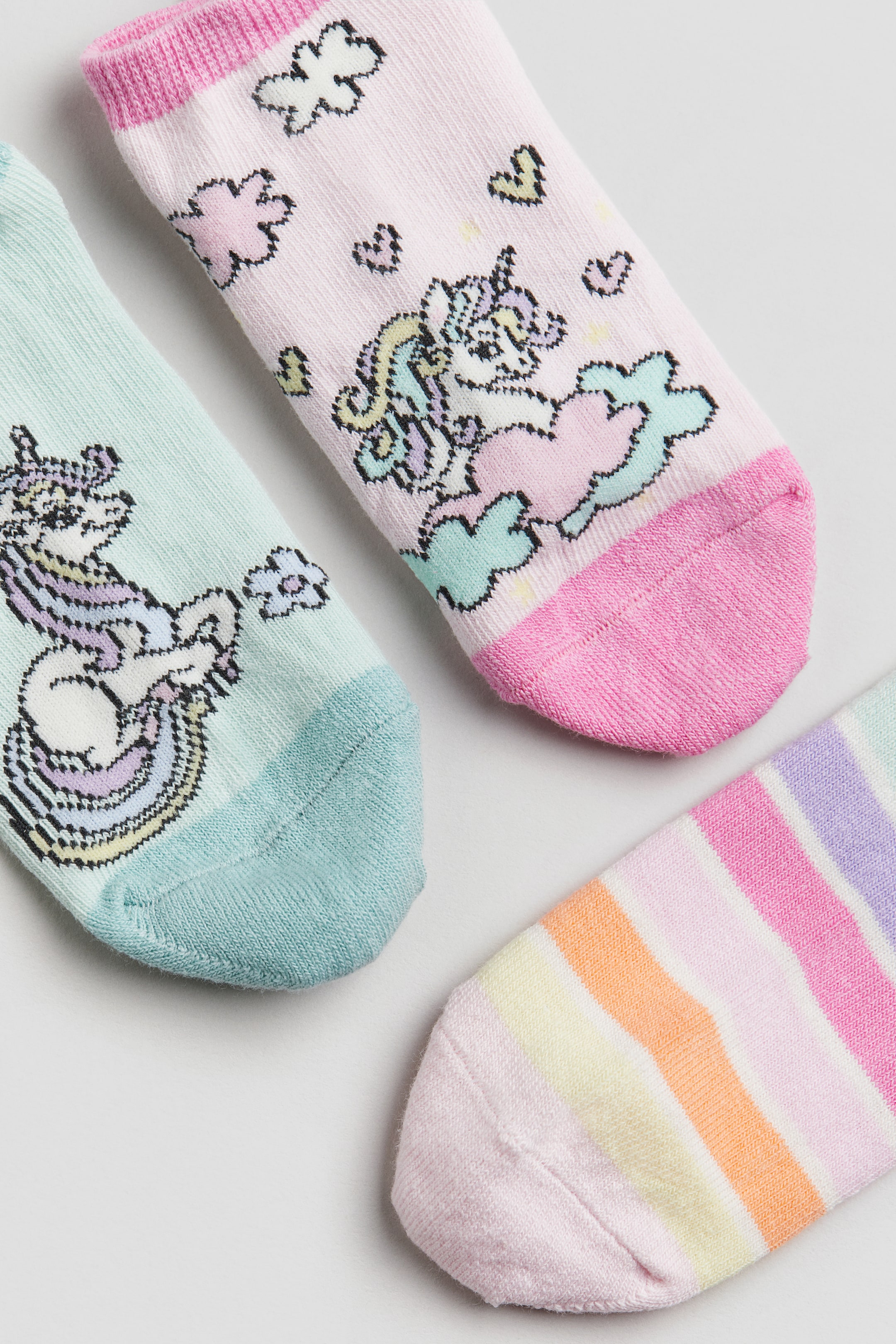 7-pack trainer socks - Light pink/Unicorn - Kids | H&M GB