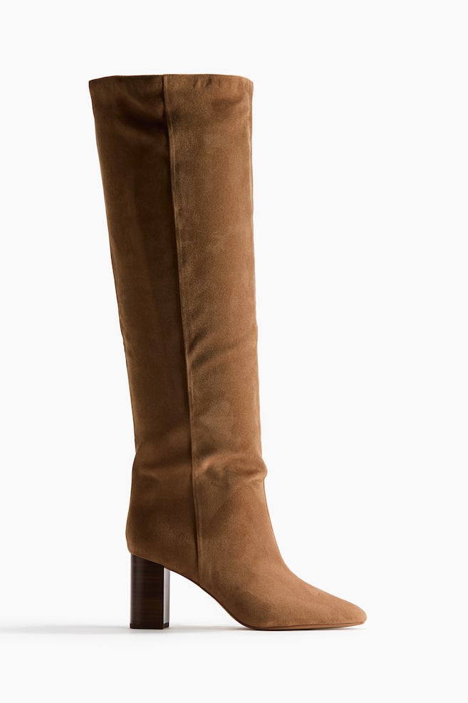 Botas a la rodilla - Beige oscuro/Marrón oscuro - 1