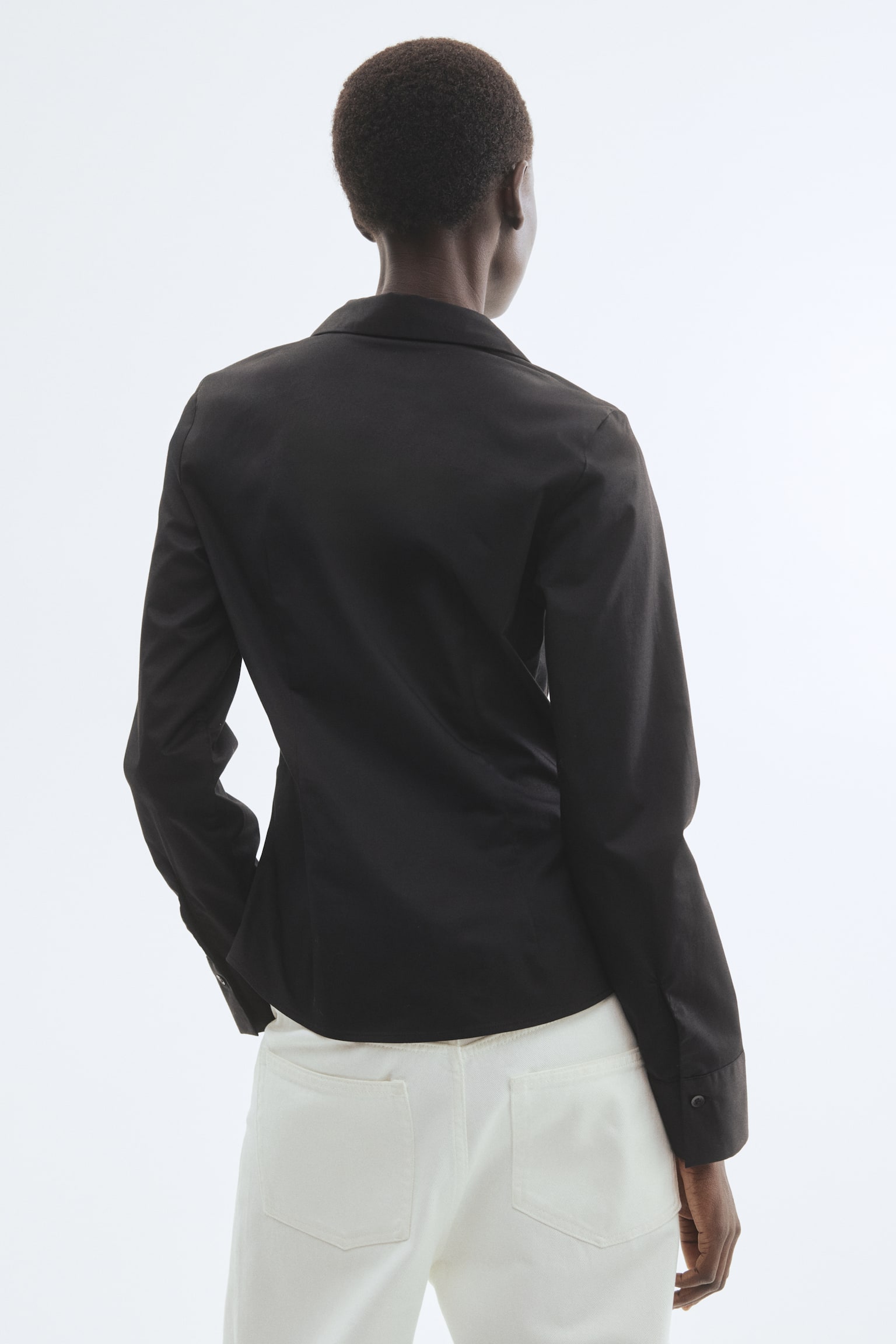 Fitted shirt - Black/Dark blue/Striped - 4