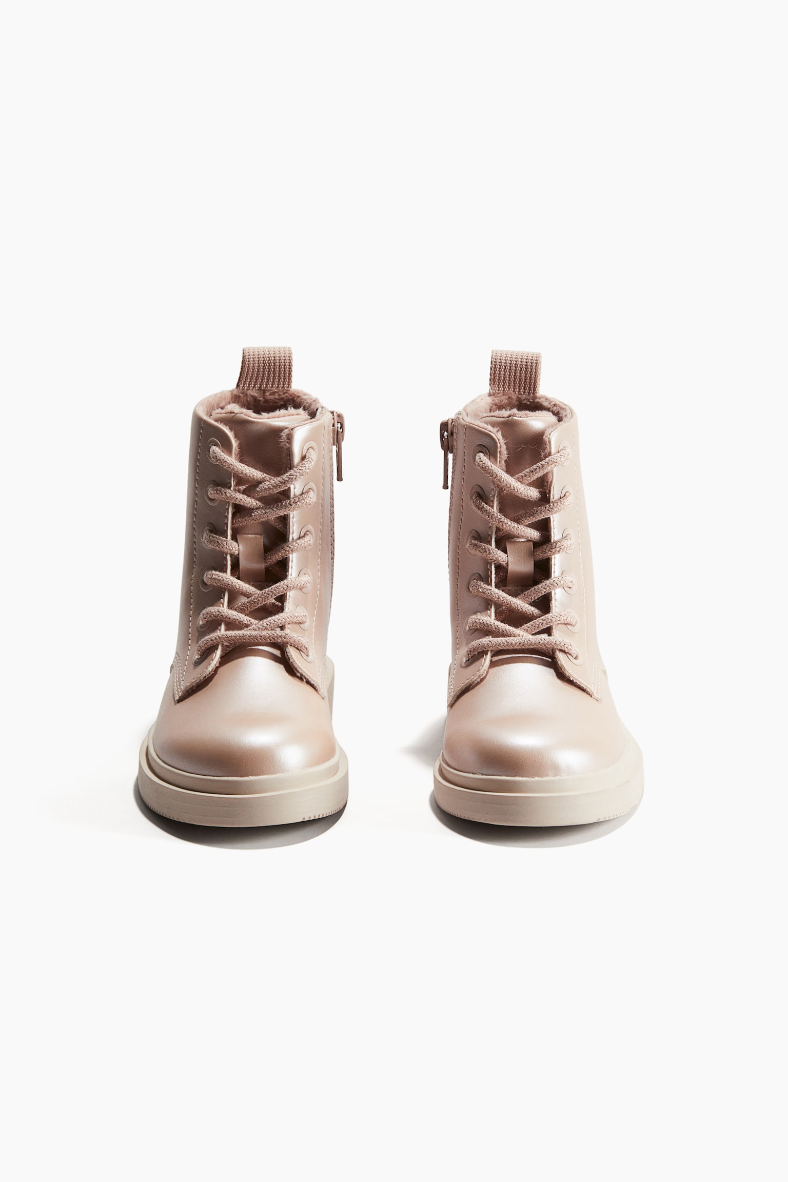 Lace-up boots - Light dusty pink/Black - 3