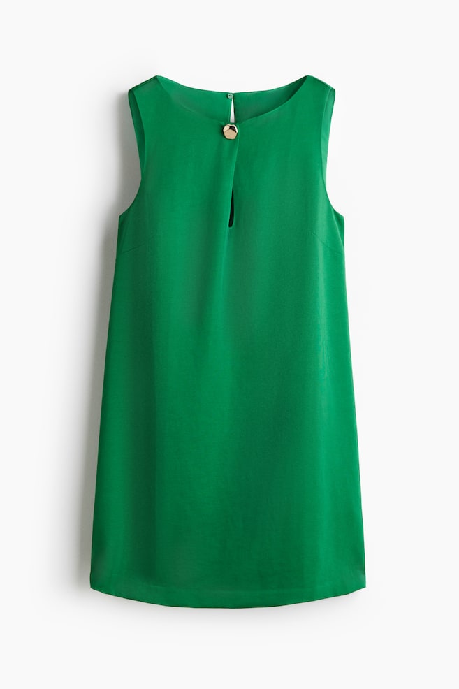 A-line Dress - Green/Cream/Dark brown/Golden olive/Black - 1