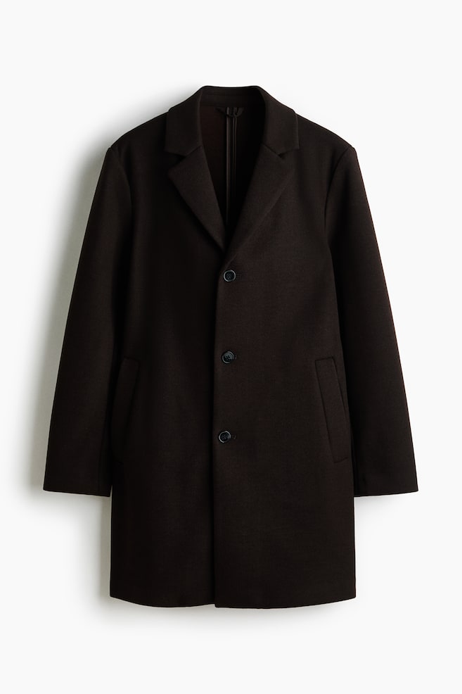 Abrigo de botonadura sencilla - Marrón oscuro/Negro/Gris/Beige - 1