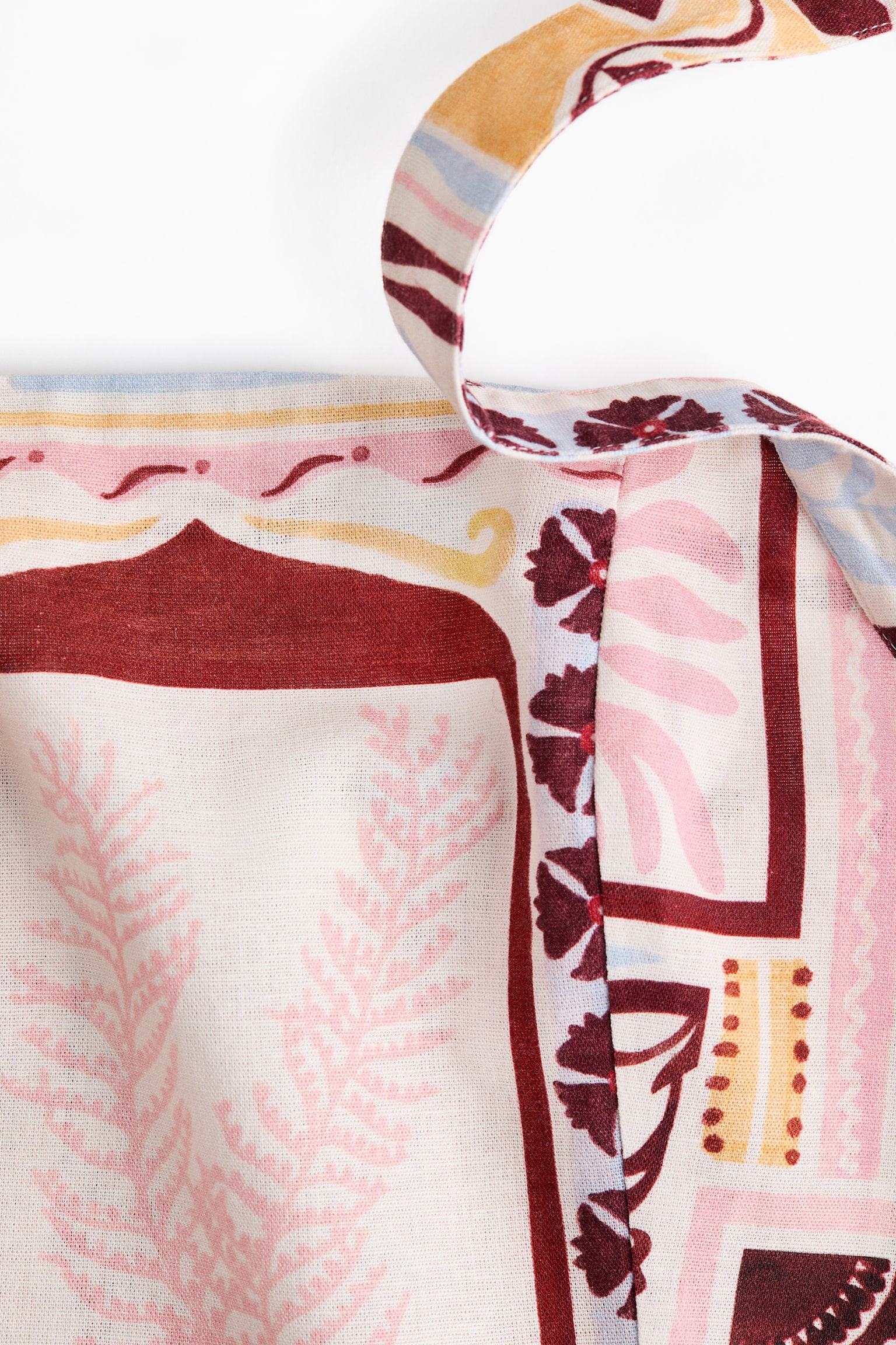 Linen-Blend Halterneck Top - Cream/patterned/Light beige/striped - 5