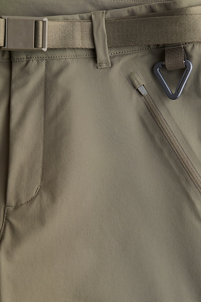 Water-repellent zip-off hiking trousers-Khaki green - 2