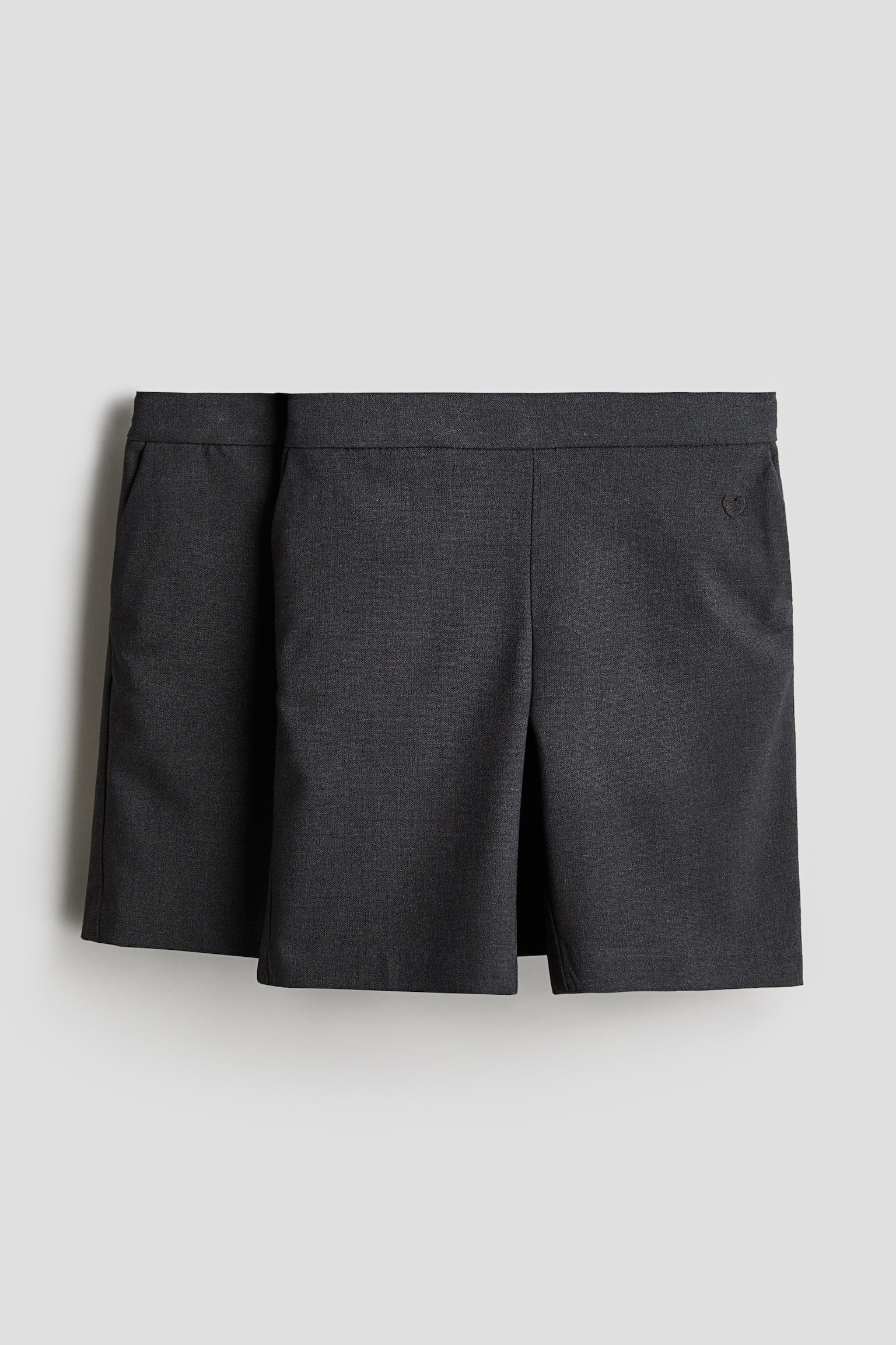 2-pack school shorts - Dark grey - 1