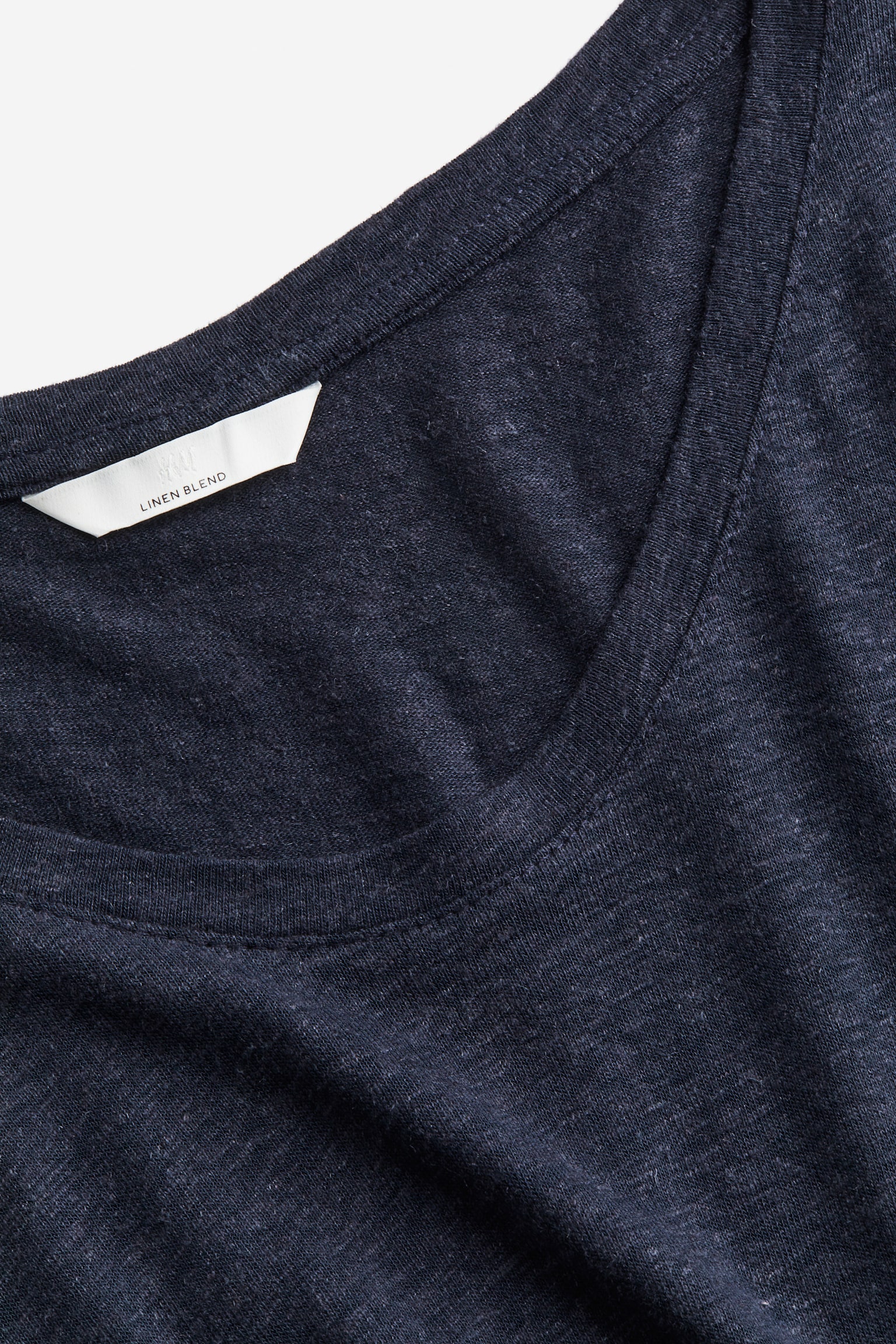 Linen-blend T-shirt - Dark blue - 2