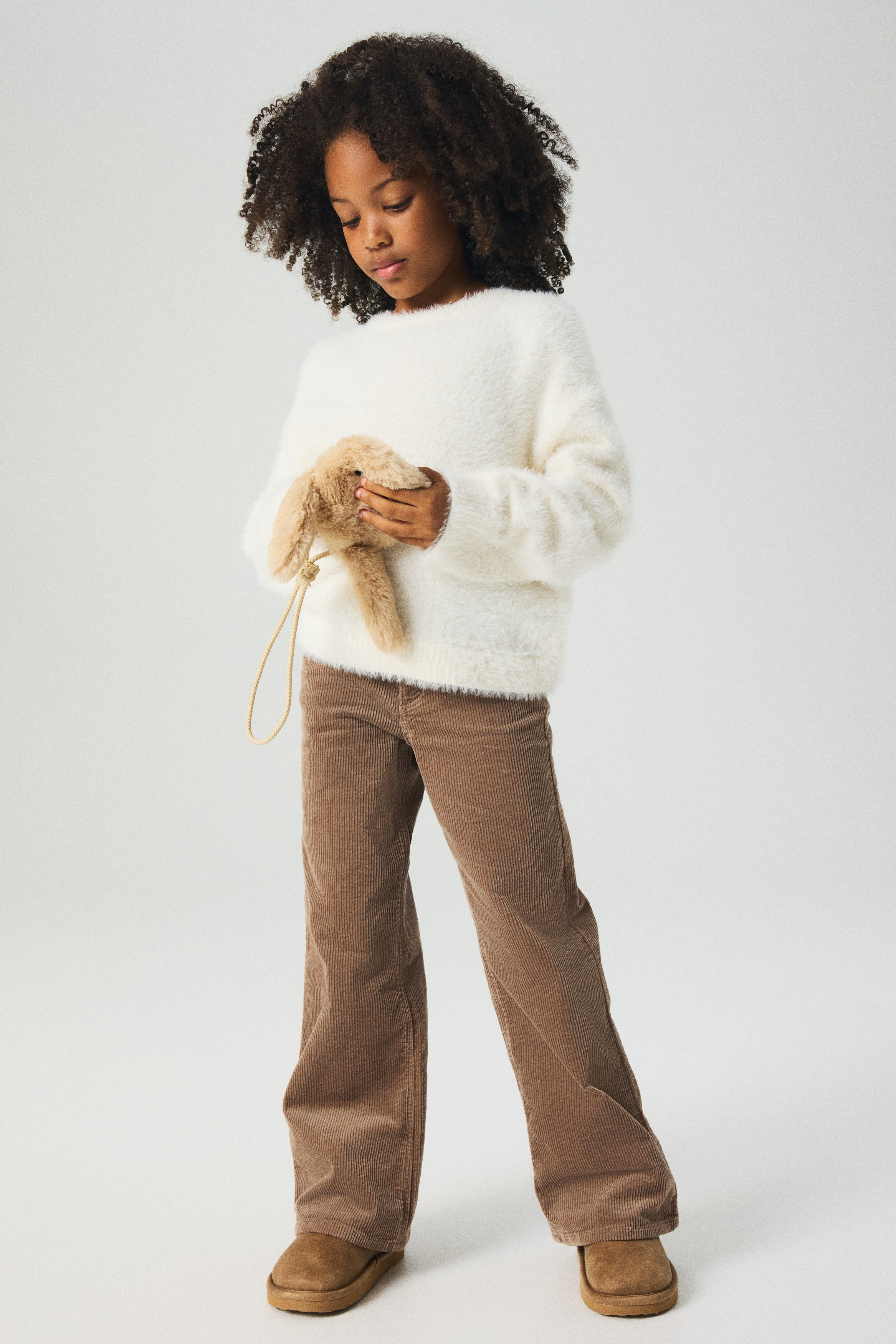 H & M - コットンコーデュロイワイドパンツ - ブラウン H & M - コットンコーデュロイワイドパンツ - ブラウン