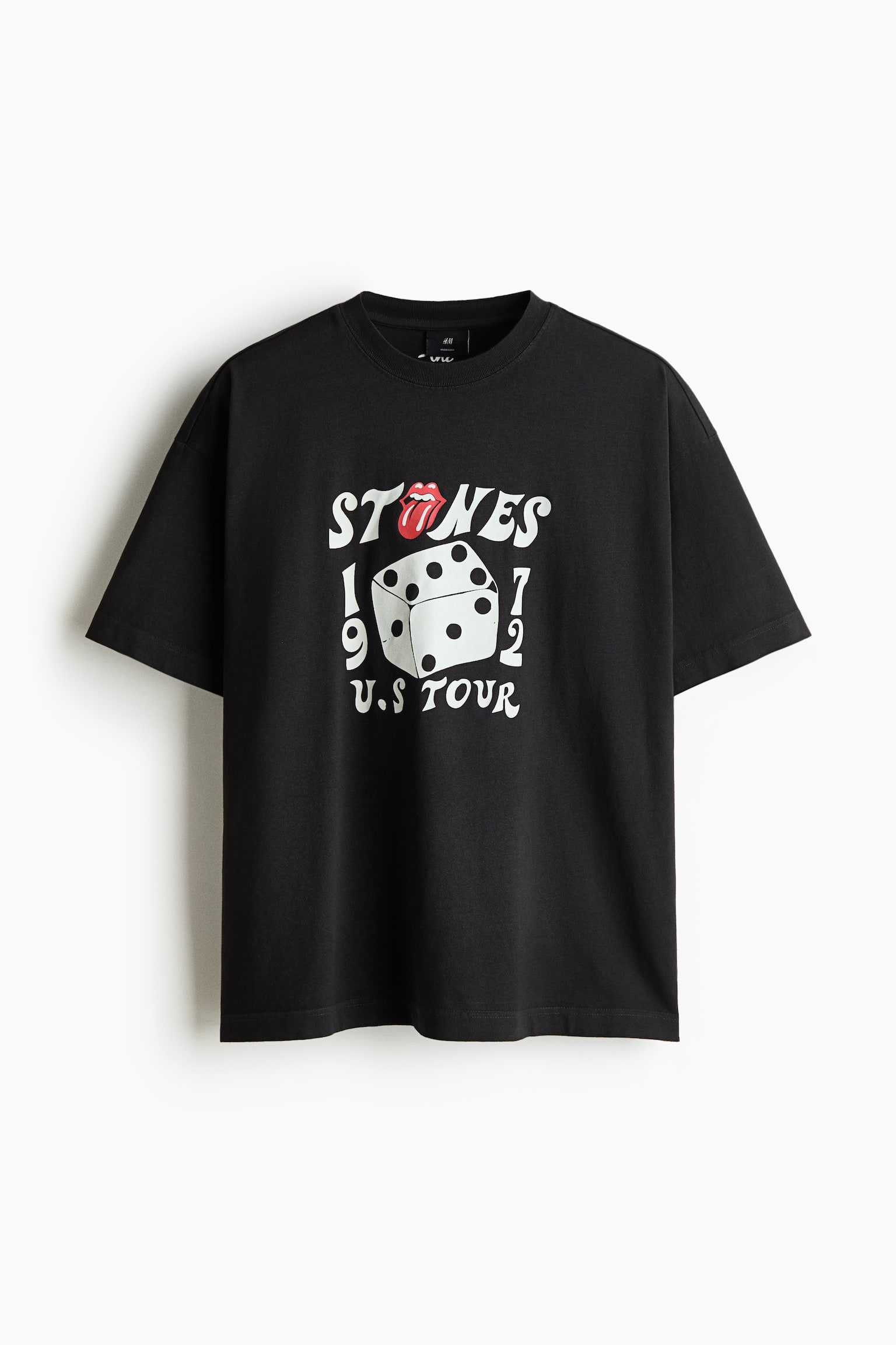 Oversized Fit T-shirt - Black/Rolling Stones/White/Jaws/Black/Bob Marley/White/Henri Matisse/Black/NASCAR/Dusty olive green/Nas/Yellow/Matisse/Black/Guns N' Roses/Cream/Red Hot Chili Peppers/White/Pink Floyd/Washed black/Iron Maiden - 1