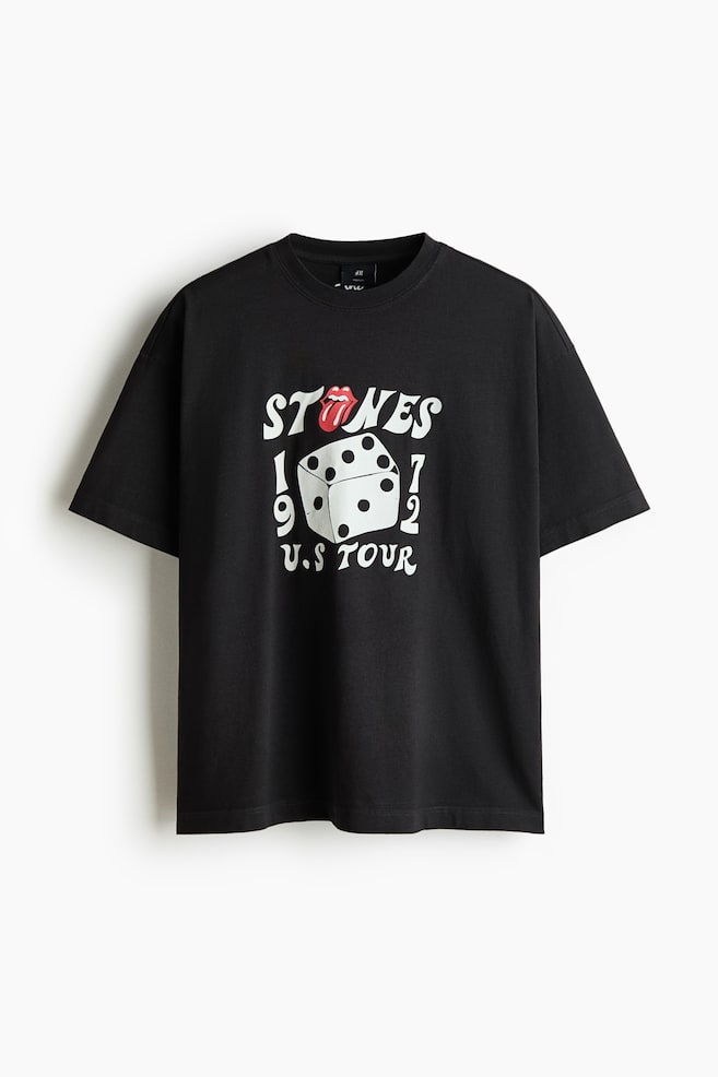 Oversized Fit T-shirt - Black/Rolling Stones/Black/Spider-Man/Black/Bob Marley/Black/NASCAR/White/Jaws/Yellow/Matisse/White/Pink Floyd/Black/Guns N' Roses/Cream/Red Hot Chili Peppers/White/Henri Matisse/Black/NBA/Dusty olive green/Nas/Washed black/Iron Maiden - 1