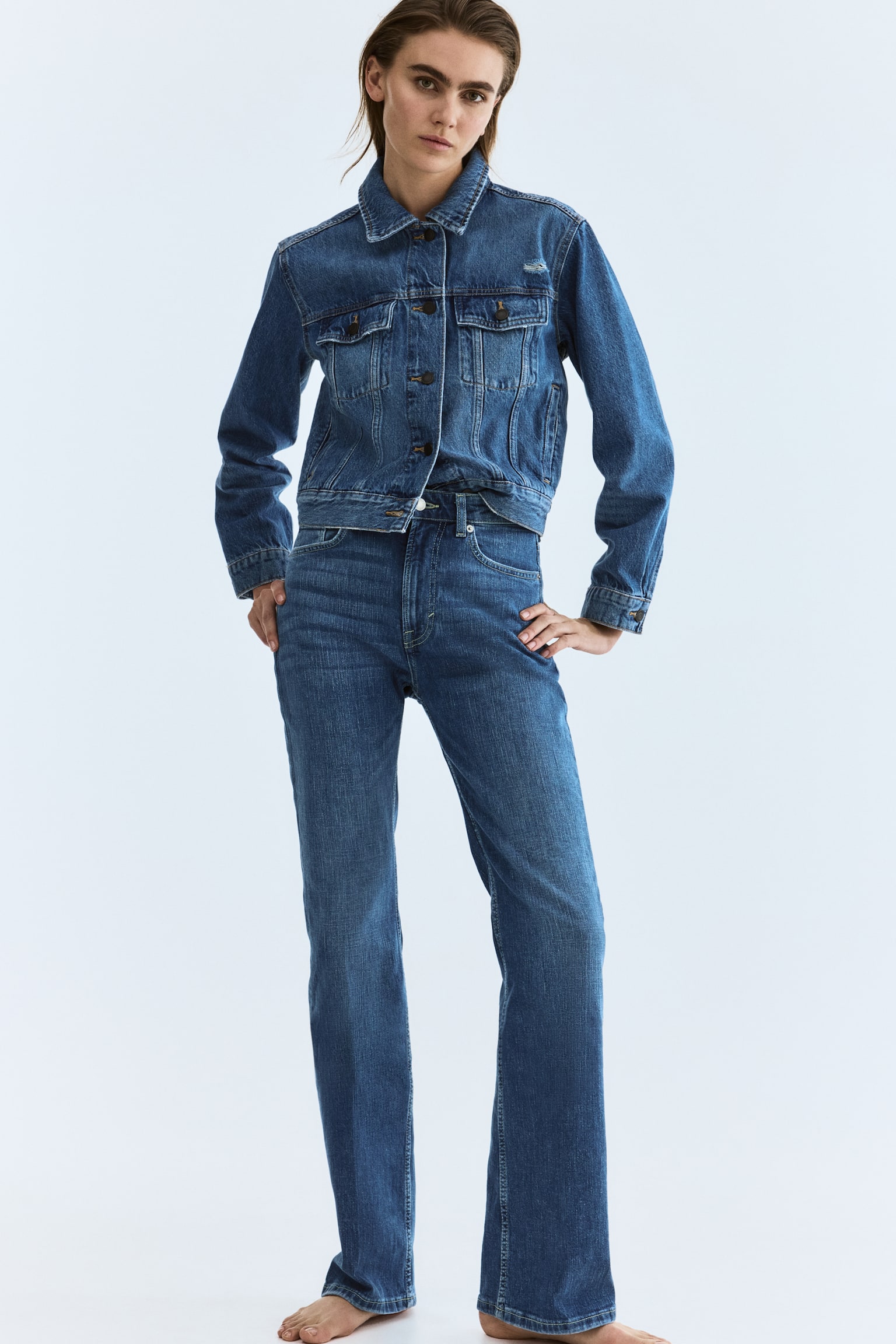 Bootcut High Jeans - כחול ג'ינס/חום כהה/כחול ג'ינס כהה - 5