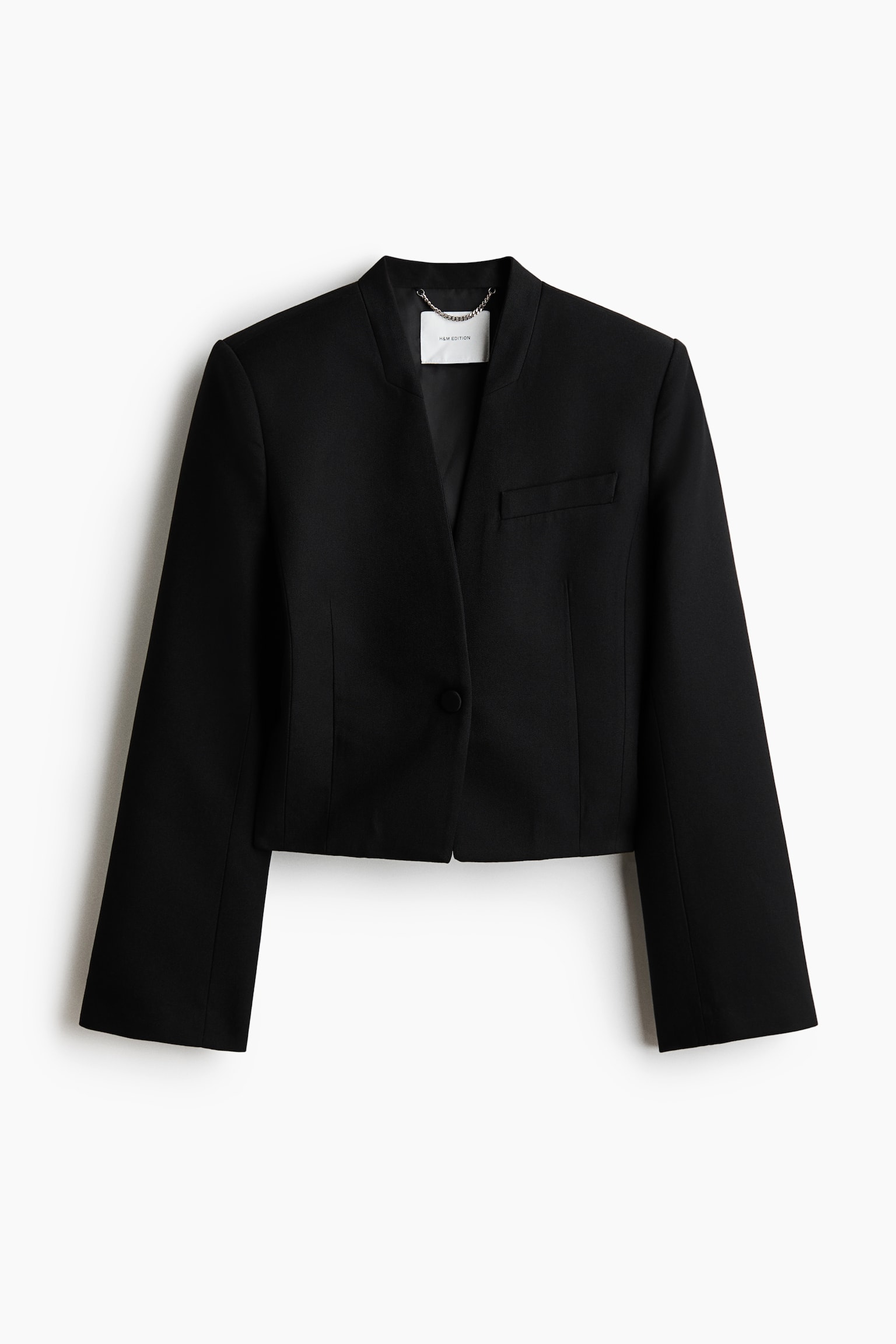 Kurzblazer mit Gürteldetail - Schwarz - 1