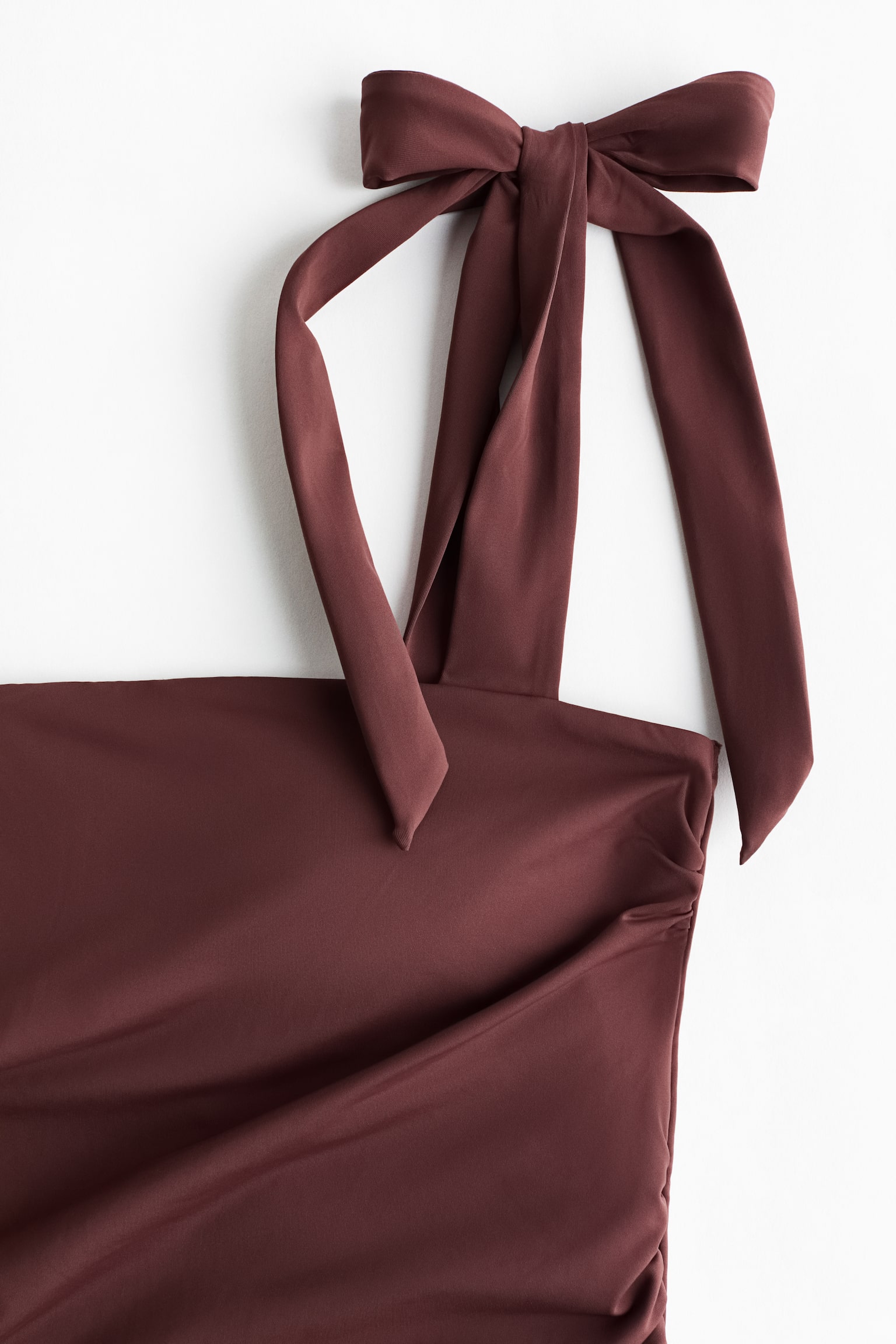 MAMA Bow-strap swimsuit - Dark brown - 1