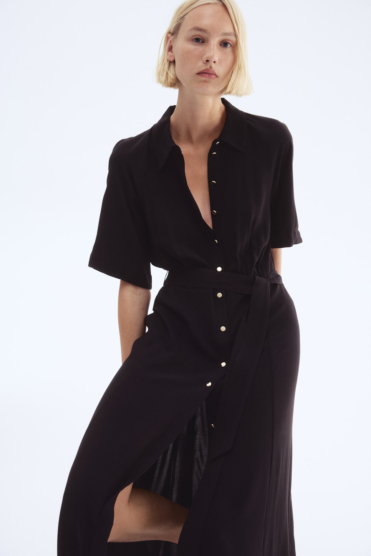 Tie-belt Shirt Dress